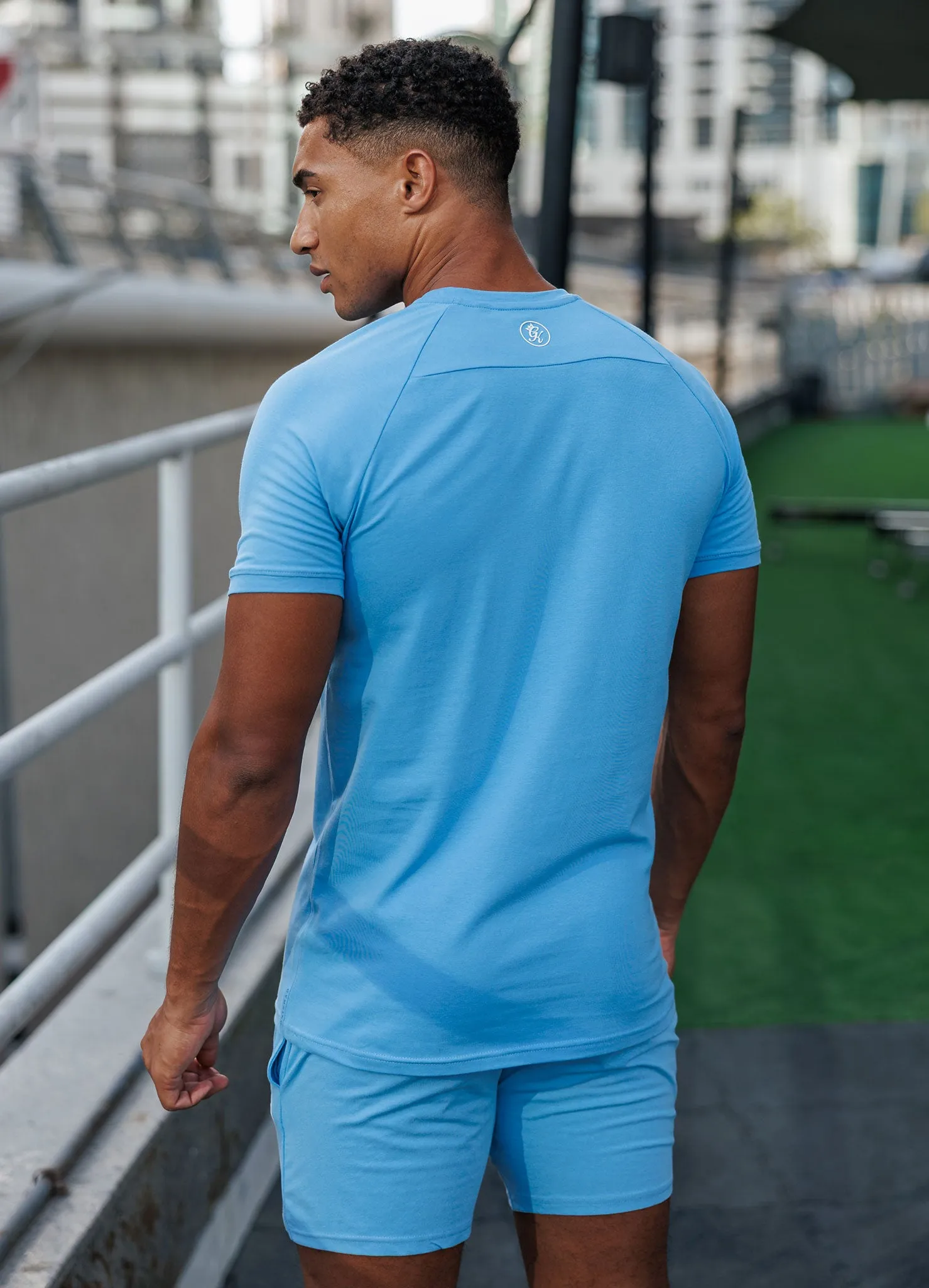 Gym King Pro Jersey Tee - Azure Blue Versatile Style Trend