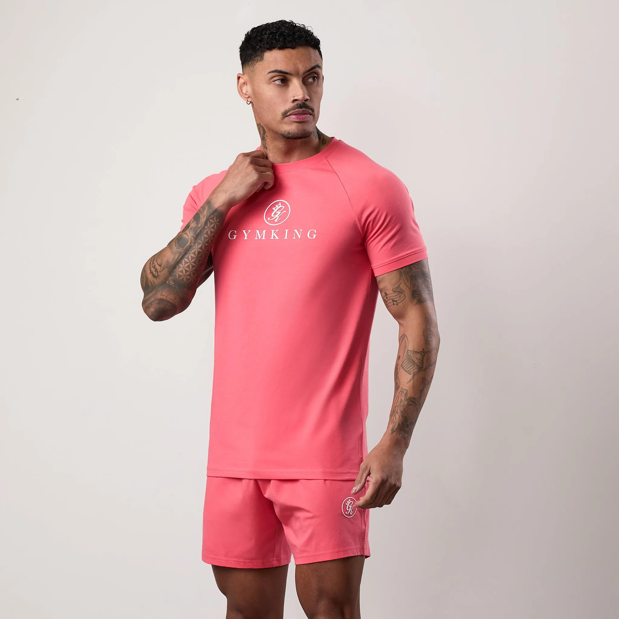 Gym King Pro Jersey Tee - Coral BiodegradableMaterial Non Irritating Collar