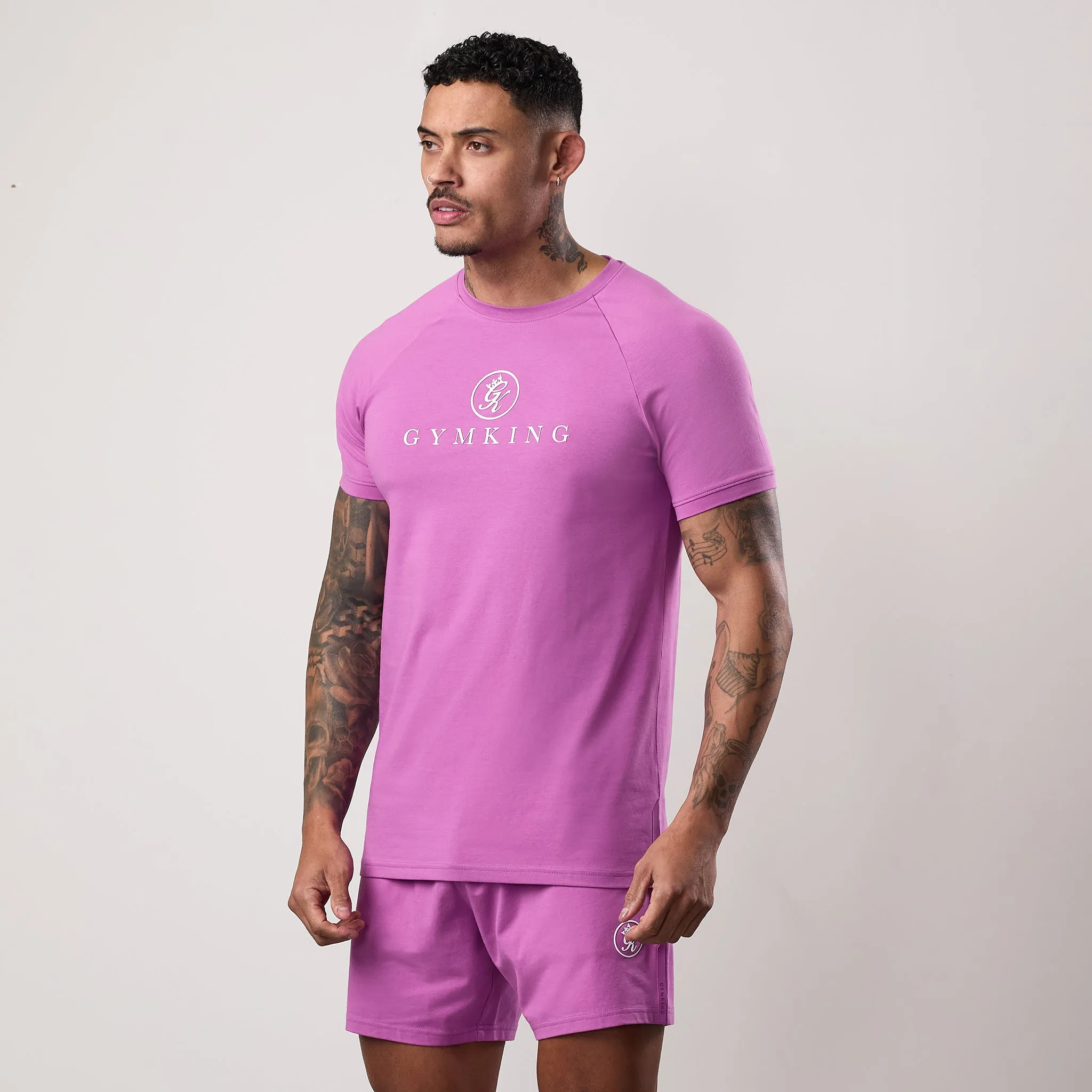 Gym King Pro Jersey Tee - Magenta Purple Perfect for Vacation