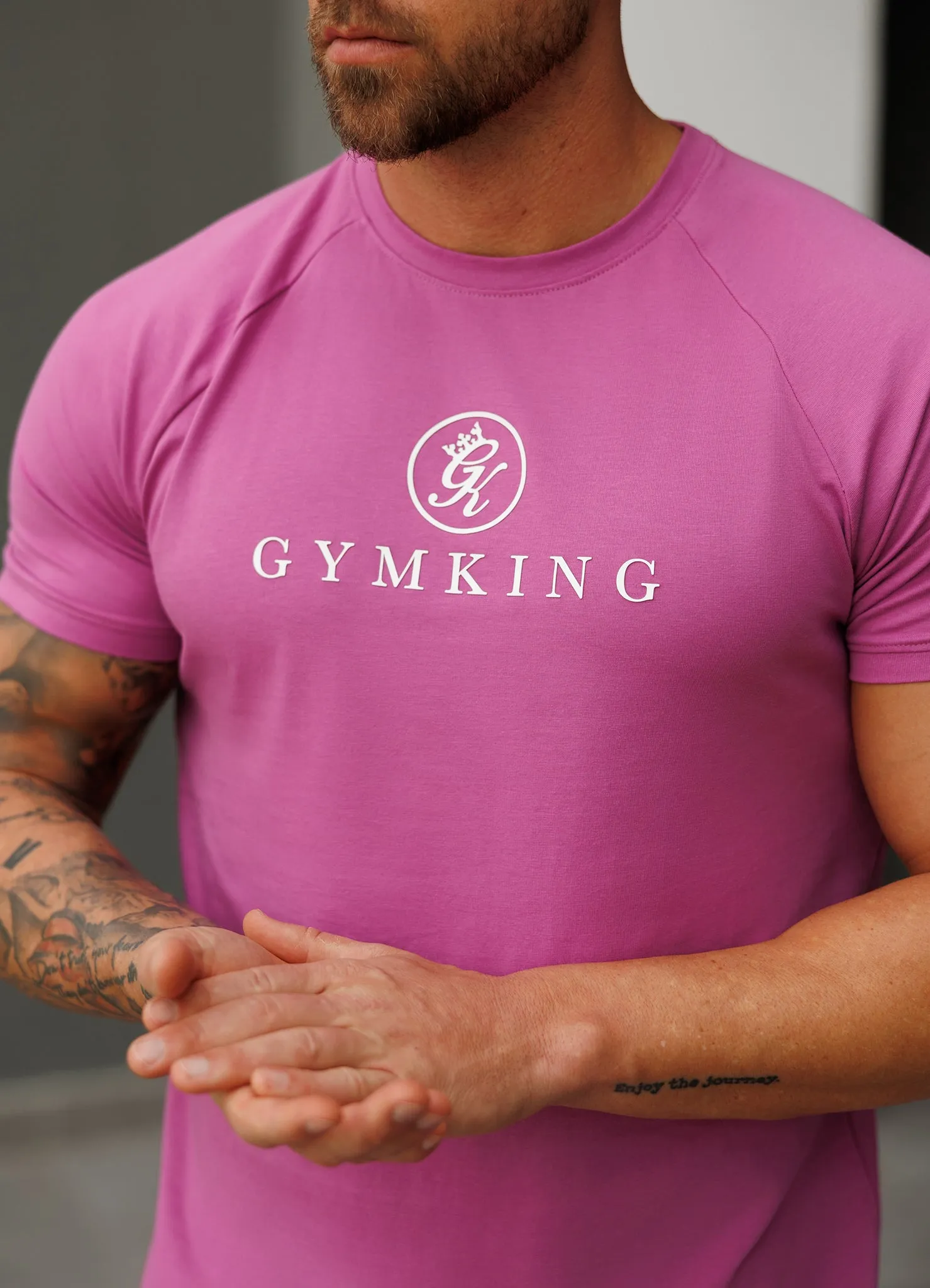 Gym King Pro Jersey Tee - Magenta Purple easy to pair