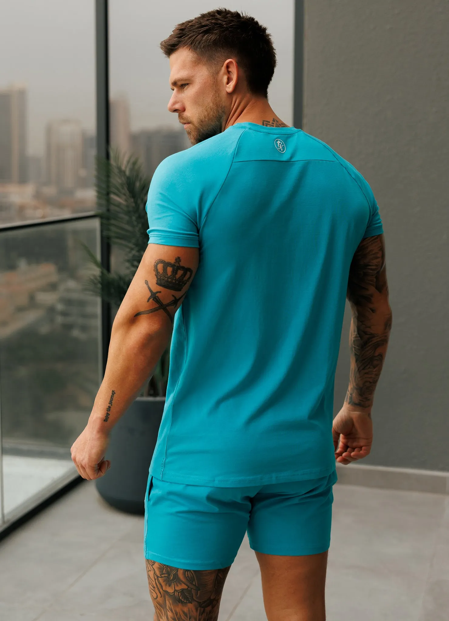 Gym King Pro Jersey Tee - Marine Teal Minimalist Layer Relaxed Wearable