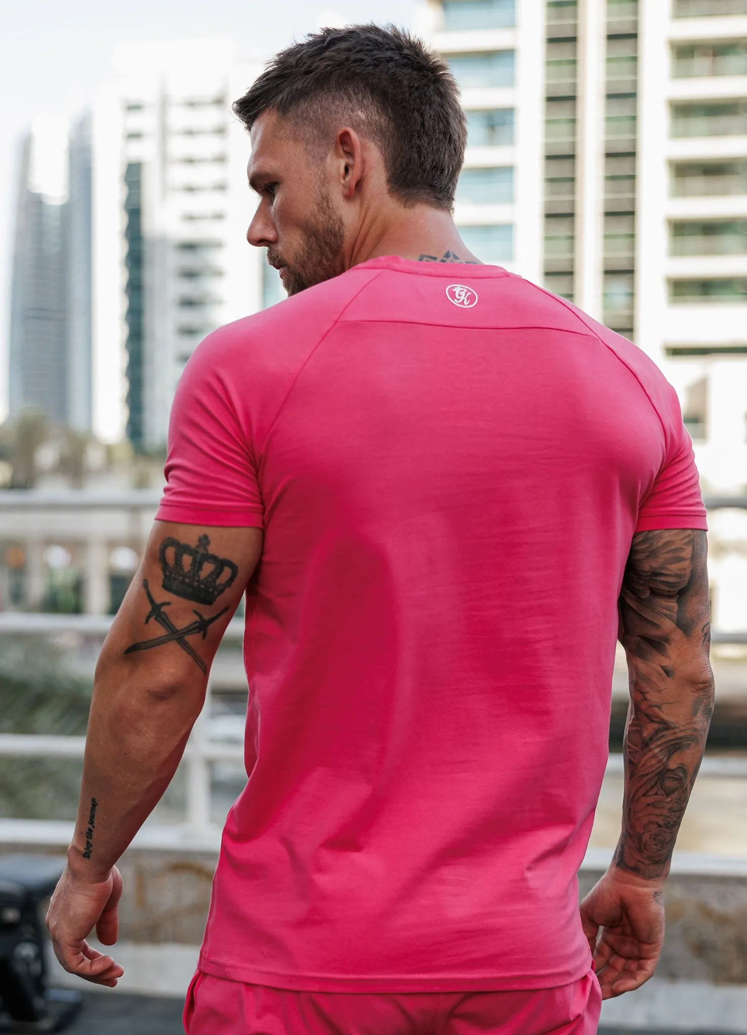 Gym King Pro Jersey Tee - Pink Smart Casual Look Eco Friendly Production