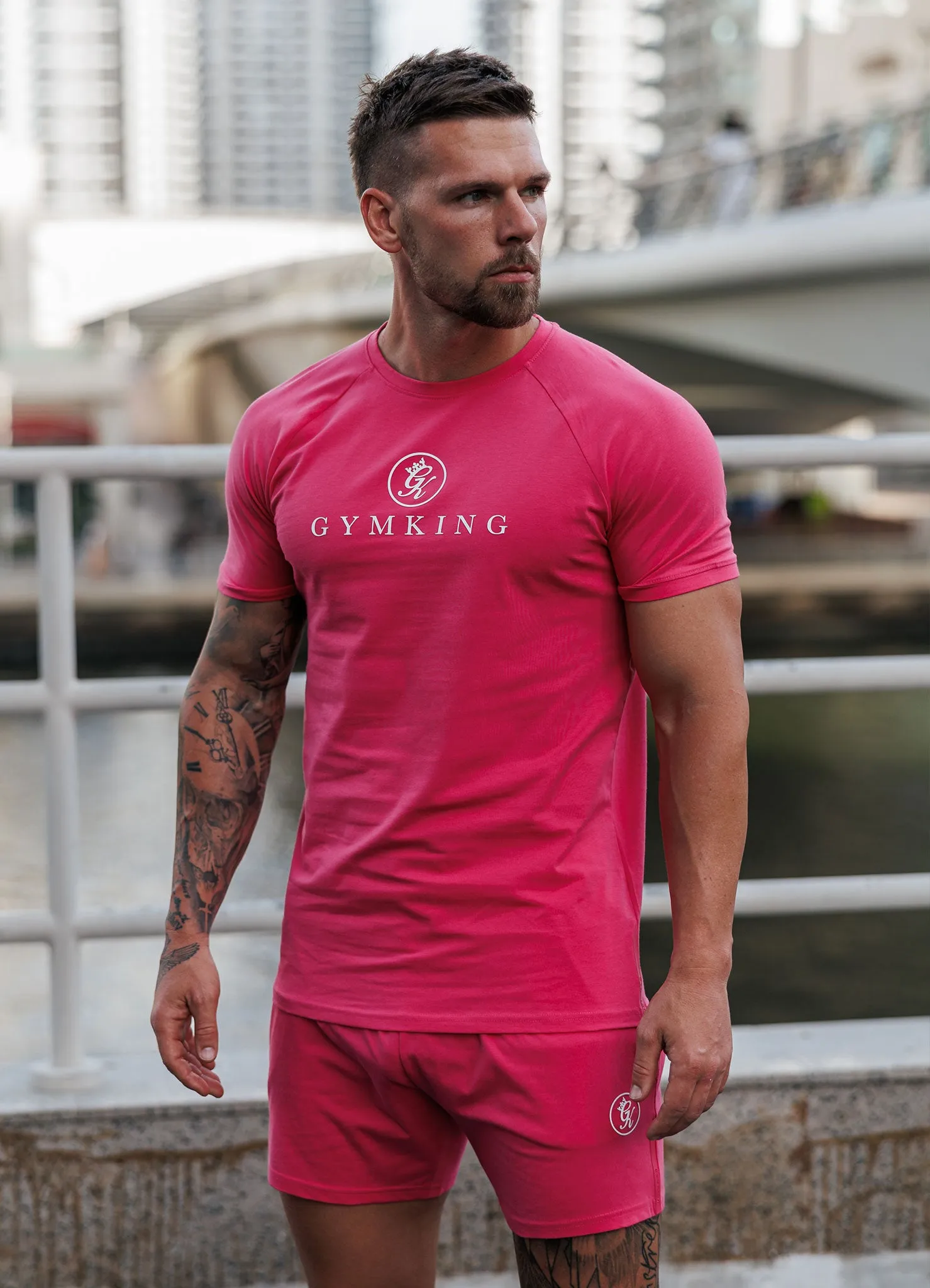 Gym King Pro Jersey Tee - Pink Chilly Day Essentials Perfect Layering