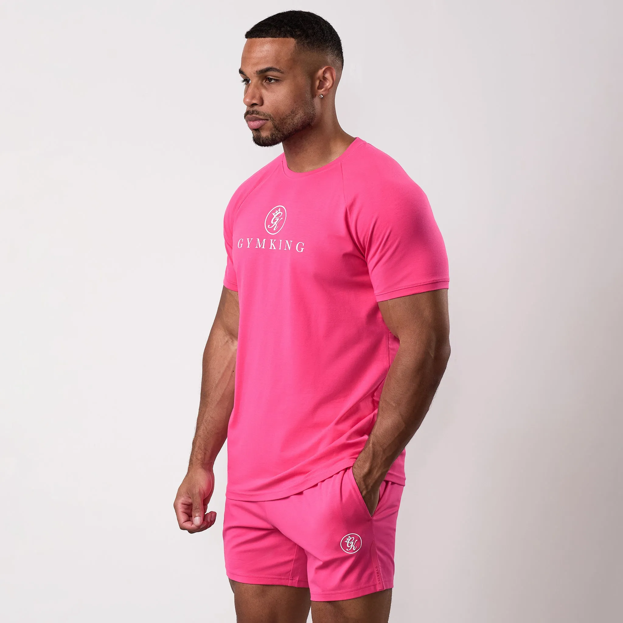 Gym King Pro Jersey Tee - Pink Travel Essential
