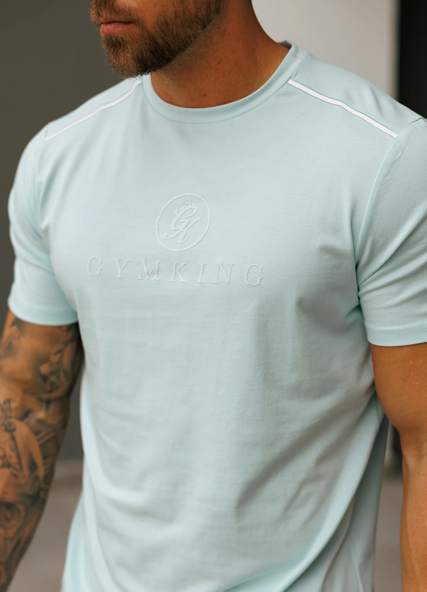 Gym King Pro Logo V2 Jersey Tee - Iced Mint Breathable mesh lining Airflow Mesh Panels