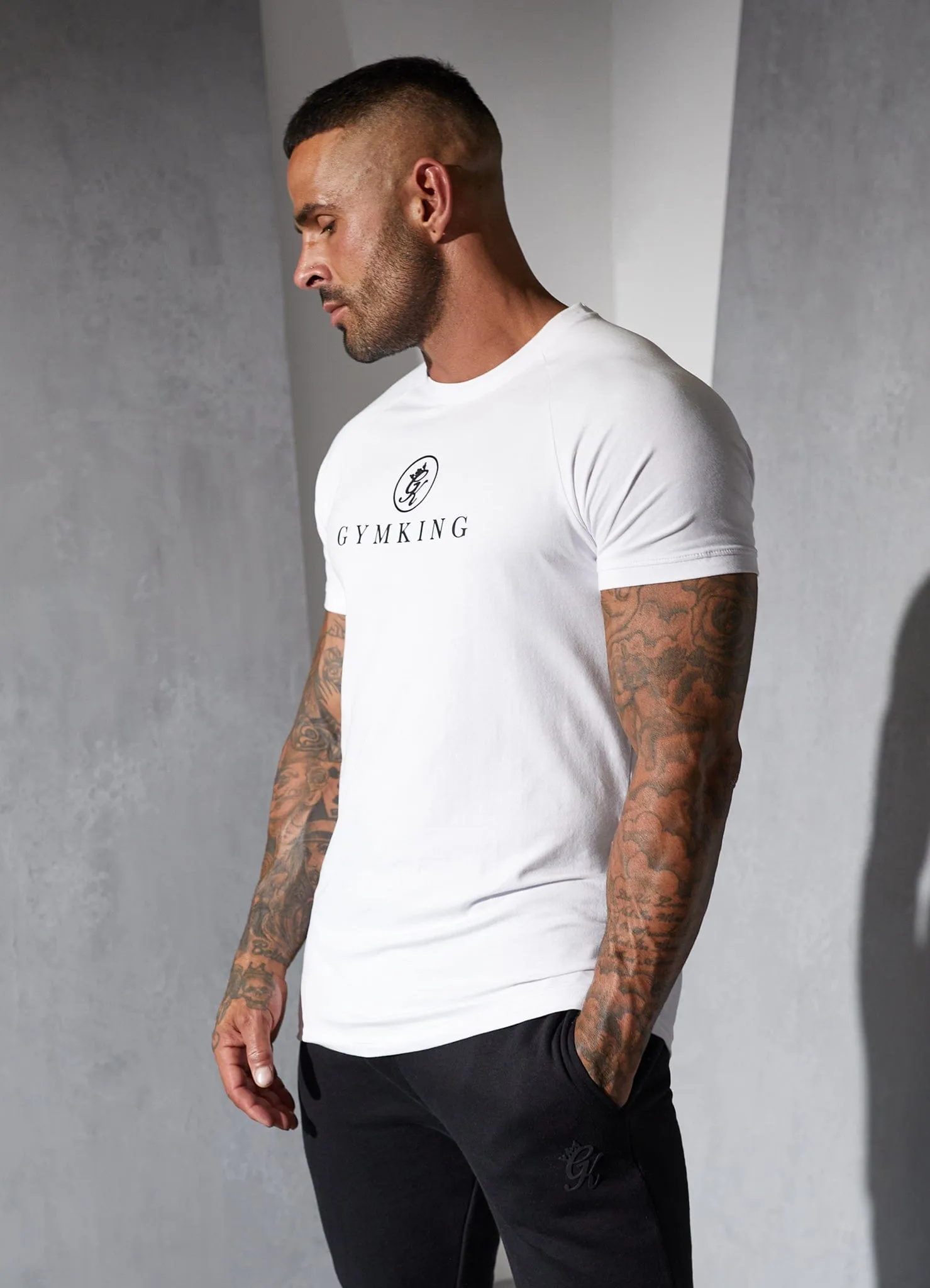 Gym King Pro Tee - White Hypoallergenic Fibers Active Design