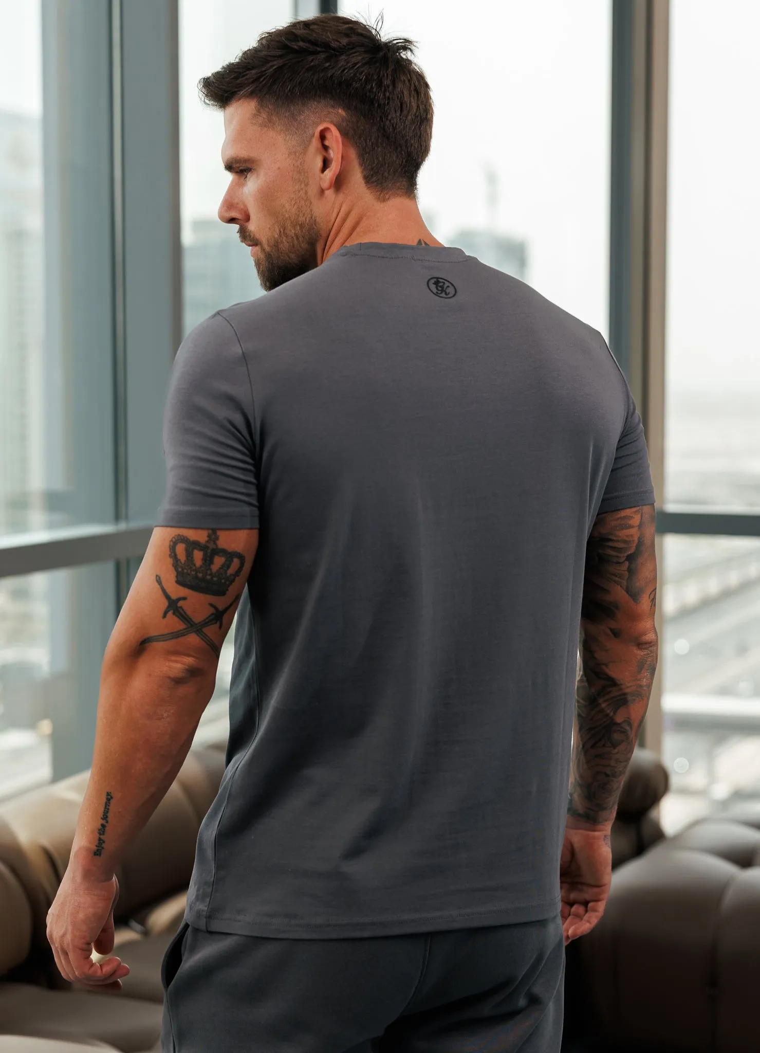 Preppy Gym King Pro V2 Tee - Gunmetal Grey