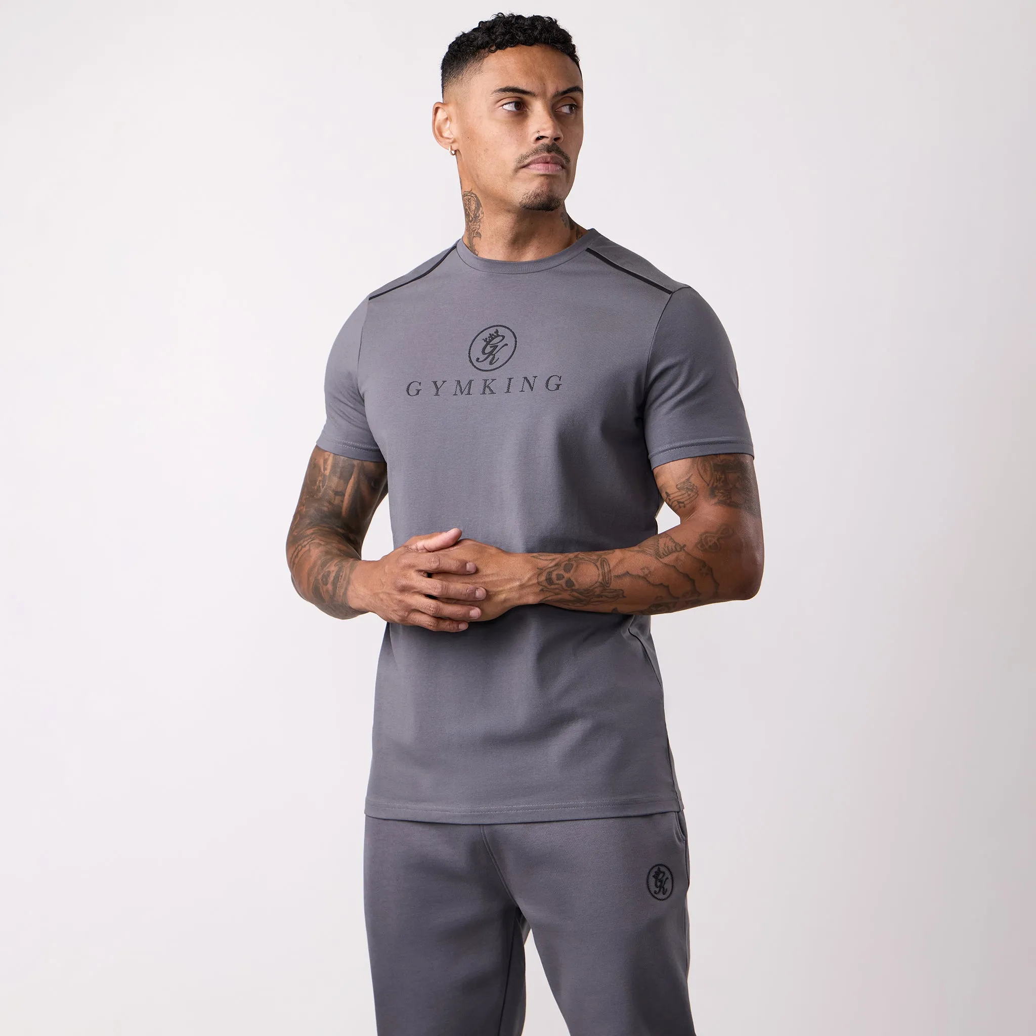 Quick Layer Bold Design Gym King Pro V2 Tee - Gunmetal Grey
