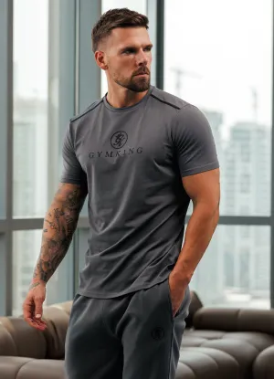 Gym King Pro V2 Tee - Gunmetal Grey Breathable Flex Fit