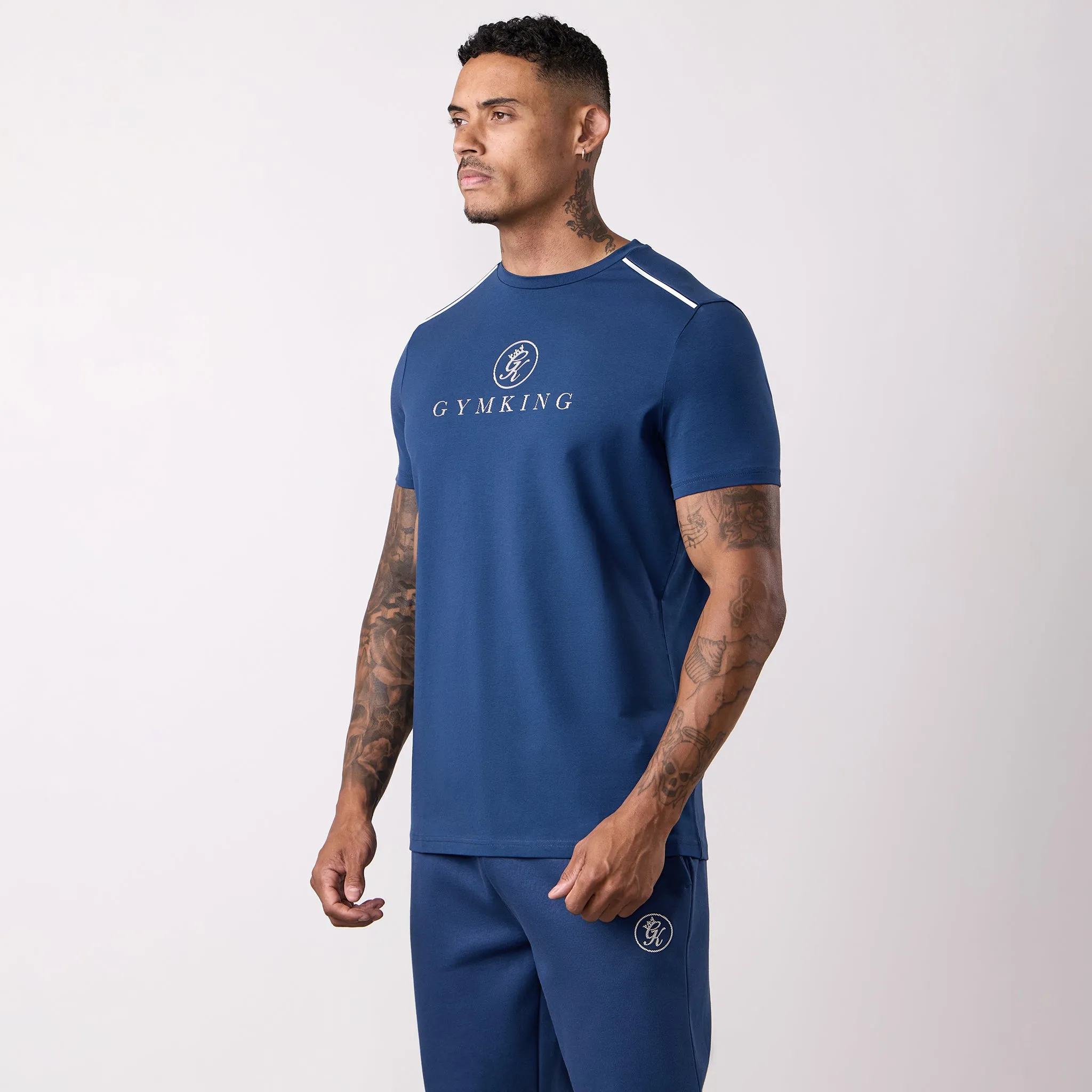 Gym King Pro V2 Tee - Moonlight Blue Durable Color Retention