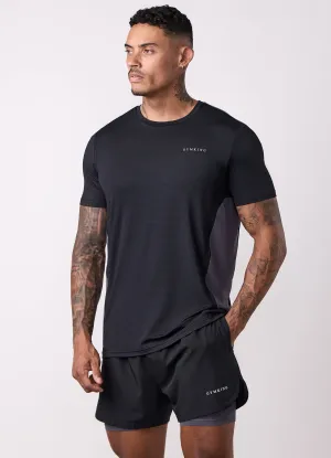Gym King Progress Performance Tee - Black/Graphite Breathable Style Active Wearable