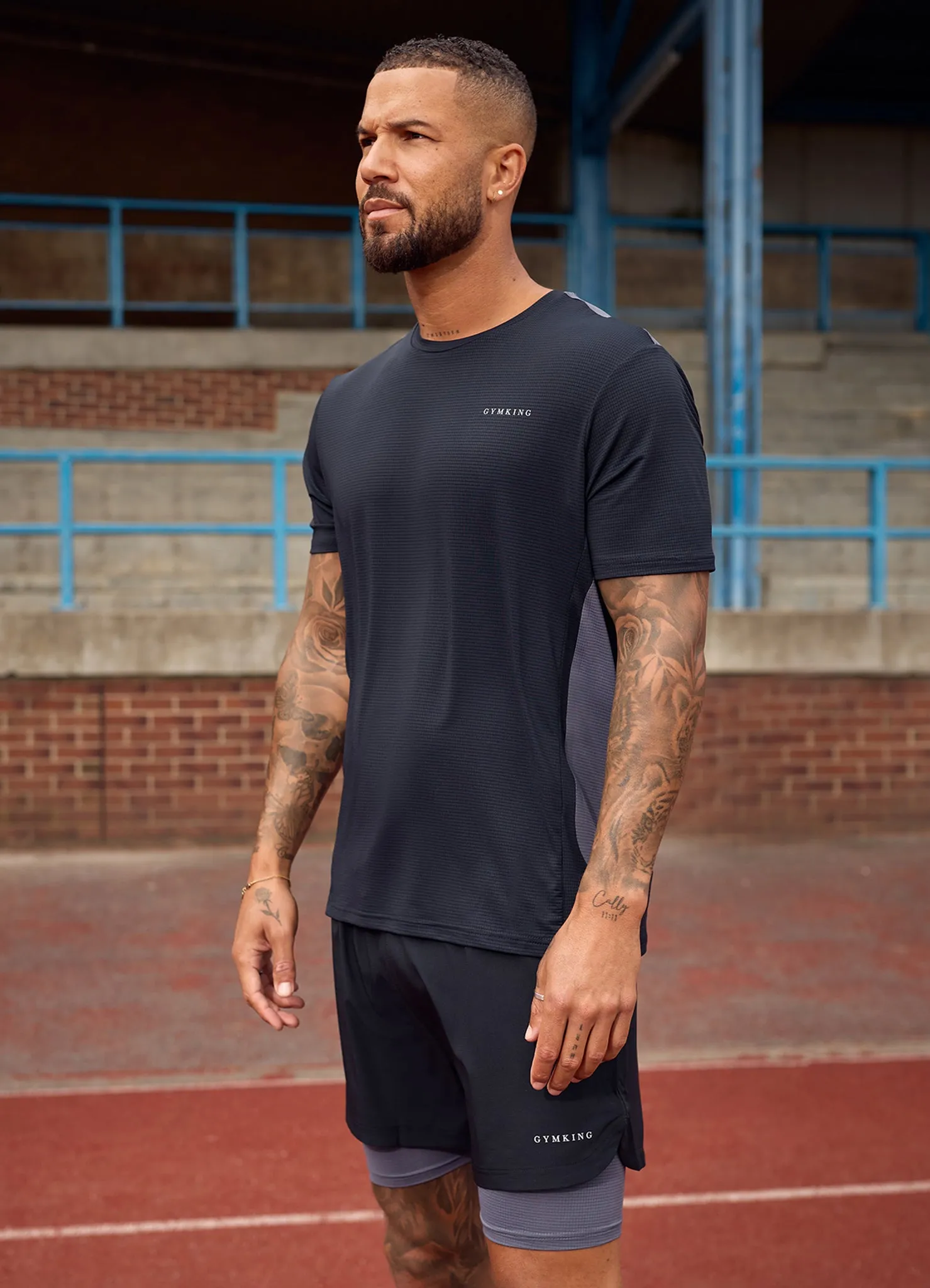 Gym King Progress Performance Tee - Black/Graphite Versatile Performance Breathable Fit Wear