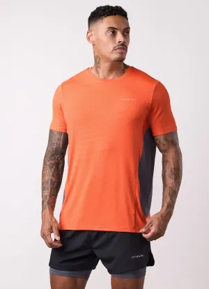 VintageWash Gym King Progress Performance Tee - Hot Orange/Graphite