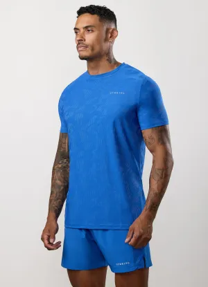 Gym King Progress Texture Tee - Electric Blue Weekend Smart Look Everyday Chic