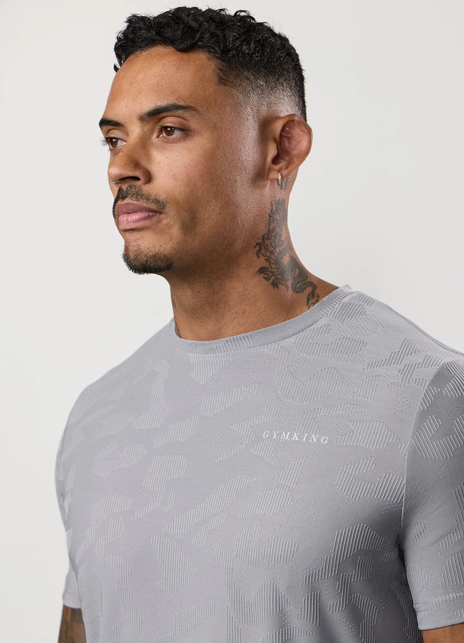 MoistureWicking Gym King Progress Texture Tee - Urban Grey
