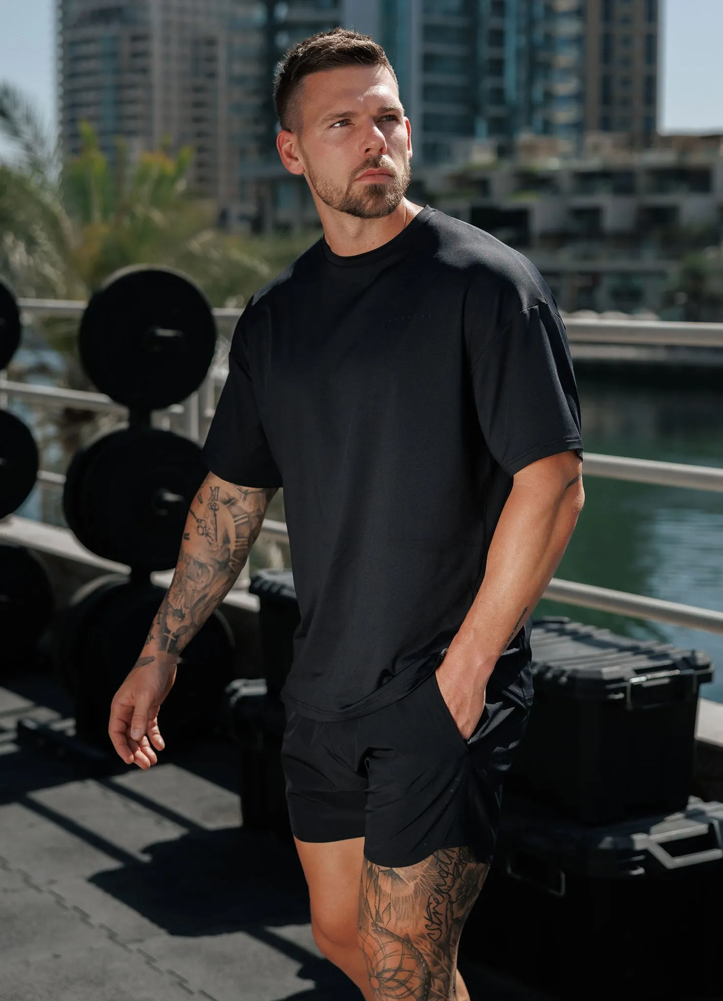 yoga clothing Gym King Purpose Tee - Black