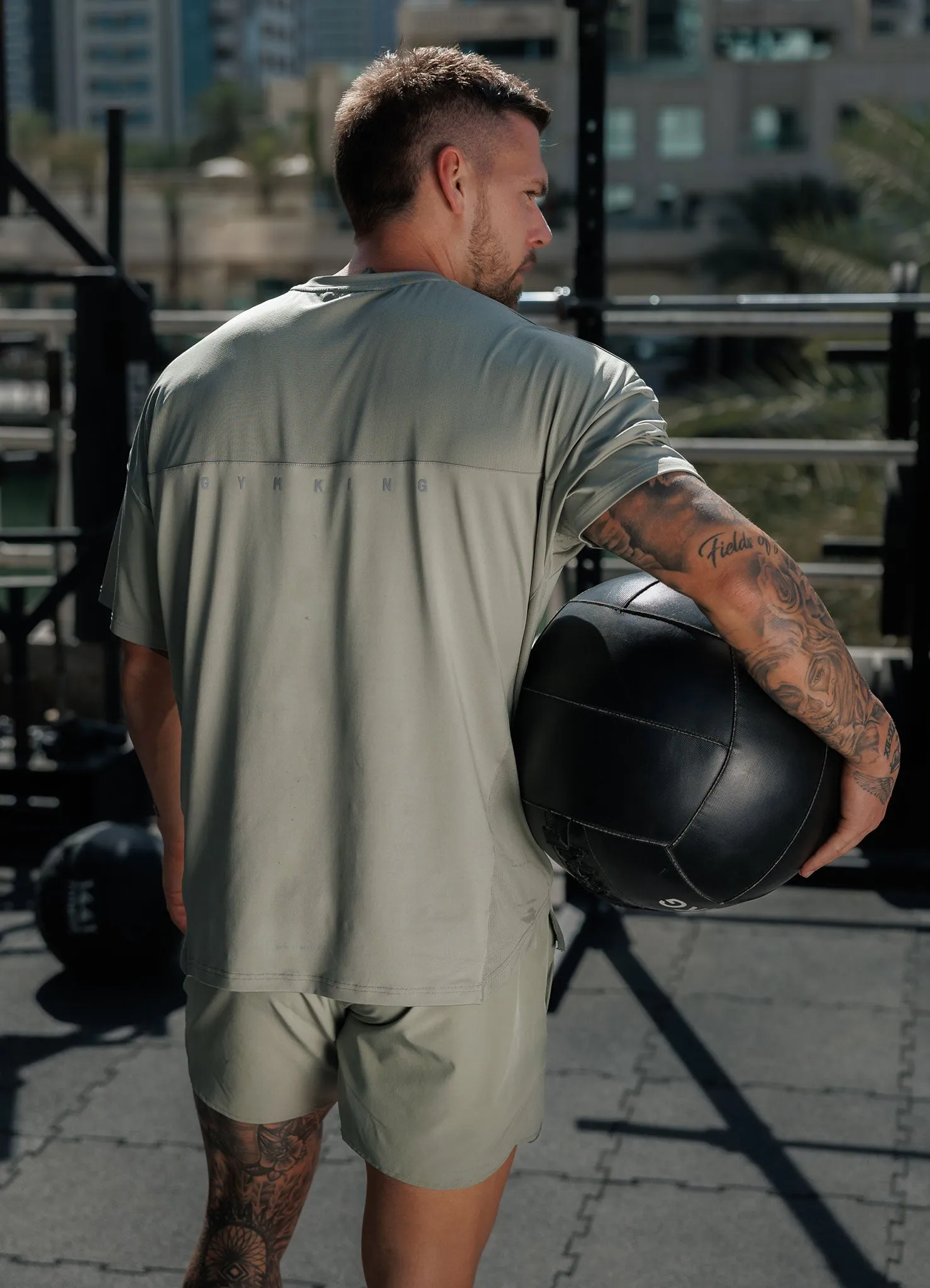 Neutral Color Gym King Purpose Tee - Soft Khaki