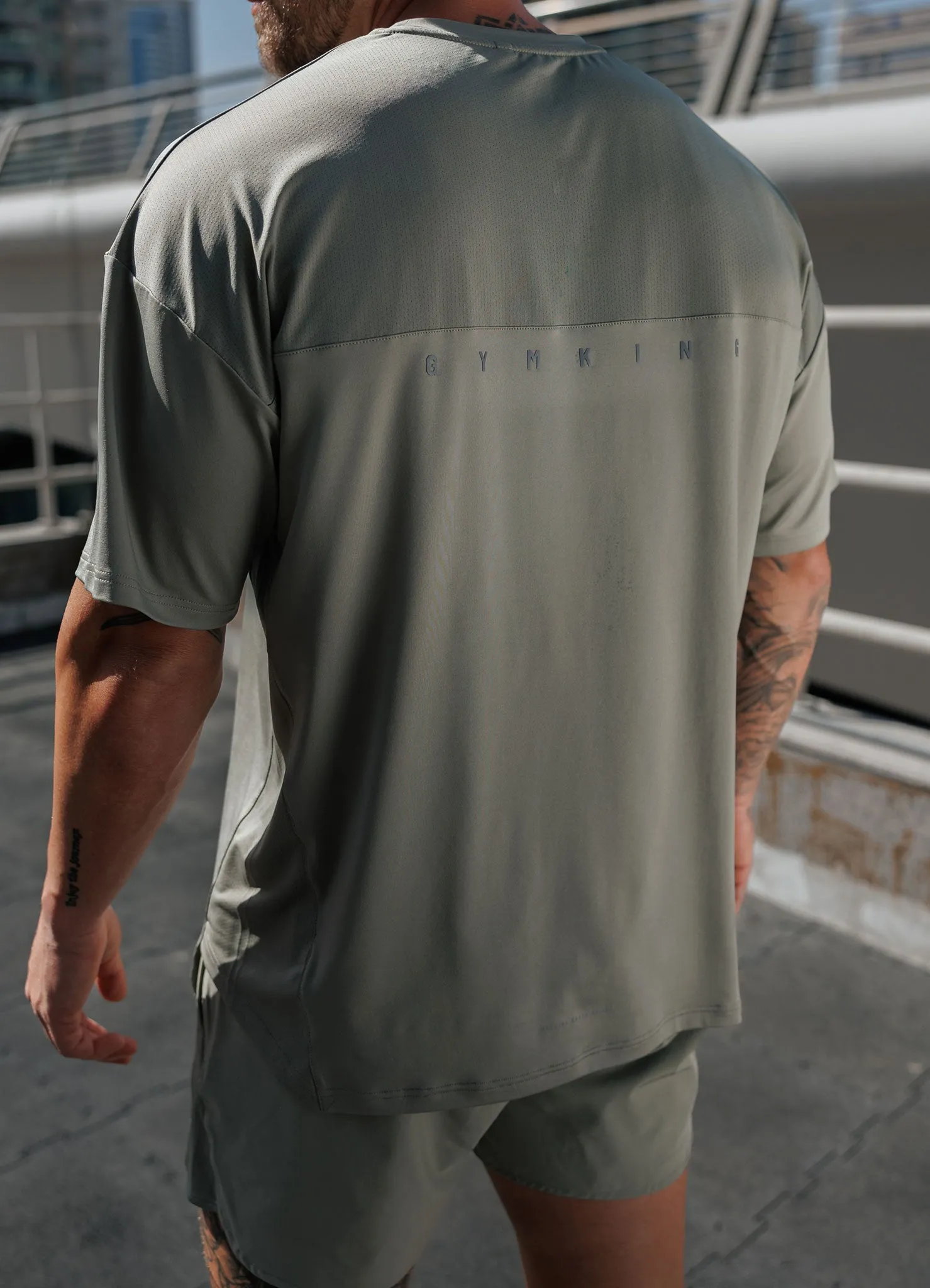 Gym King Purpose Tee - Soft Khaki Subtle Details