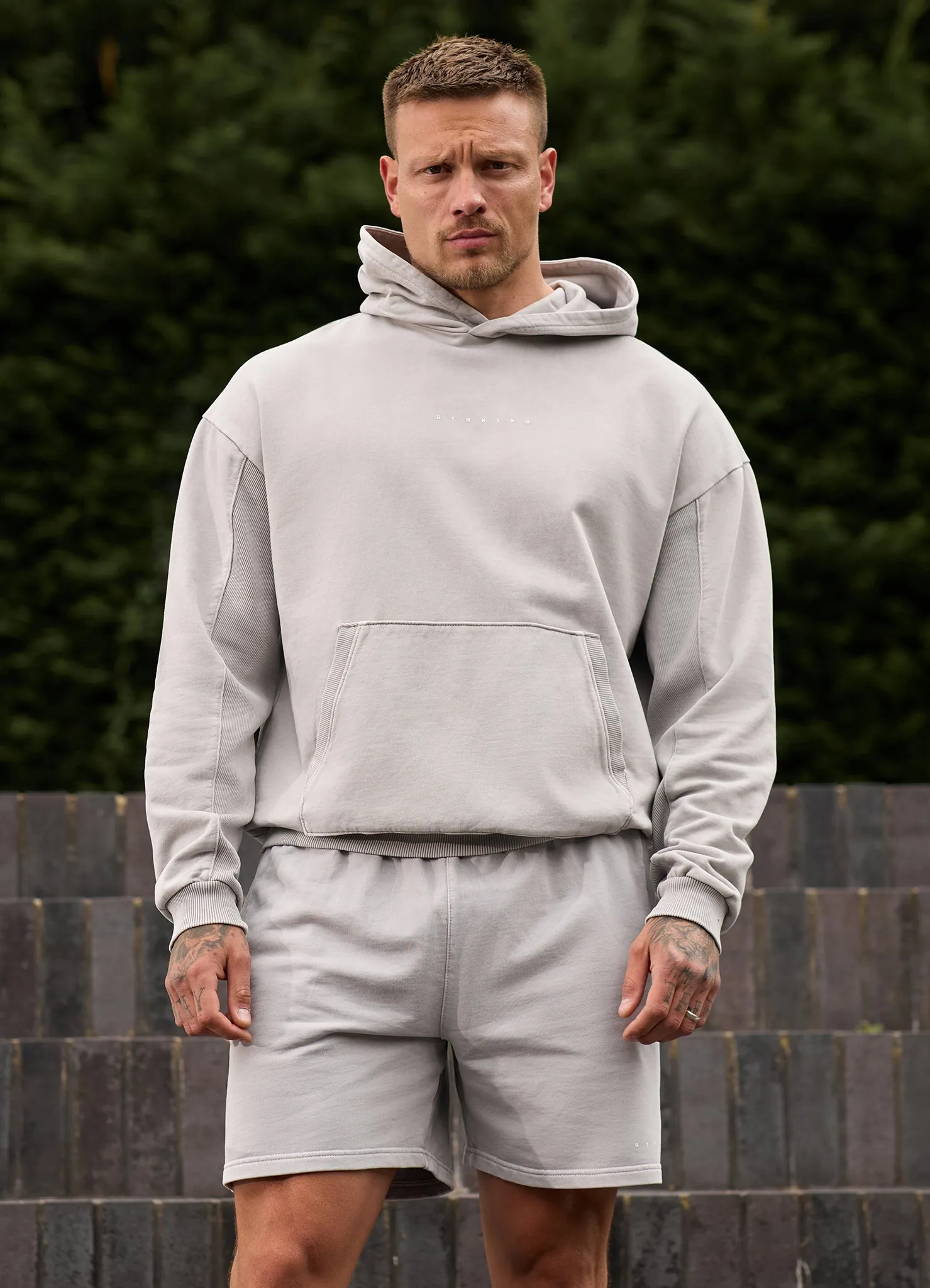 Tall Gym King Purpose Washed Hood - Urban Grey