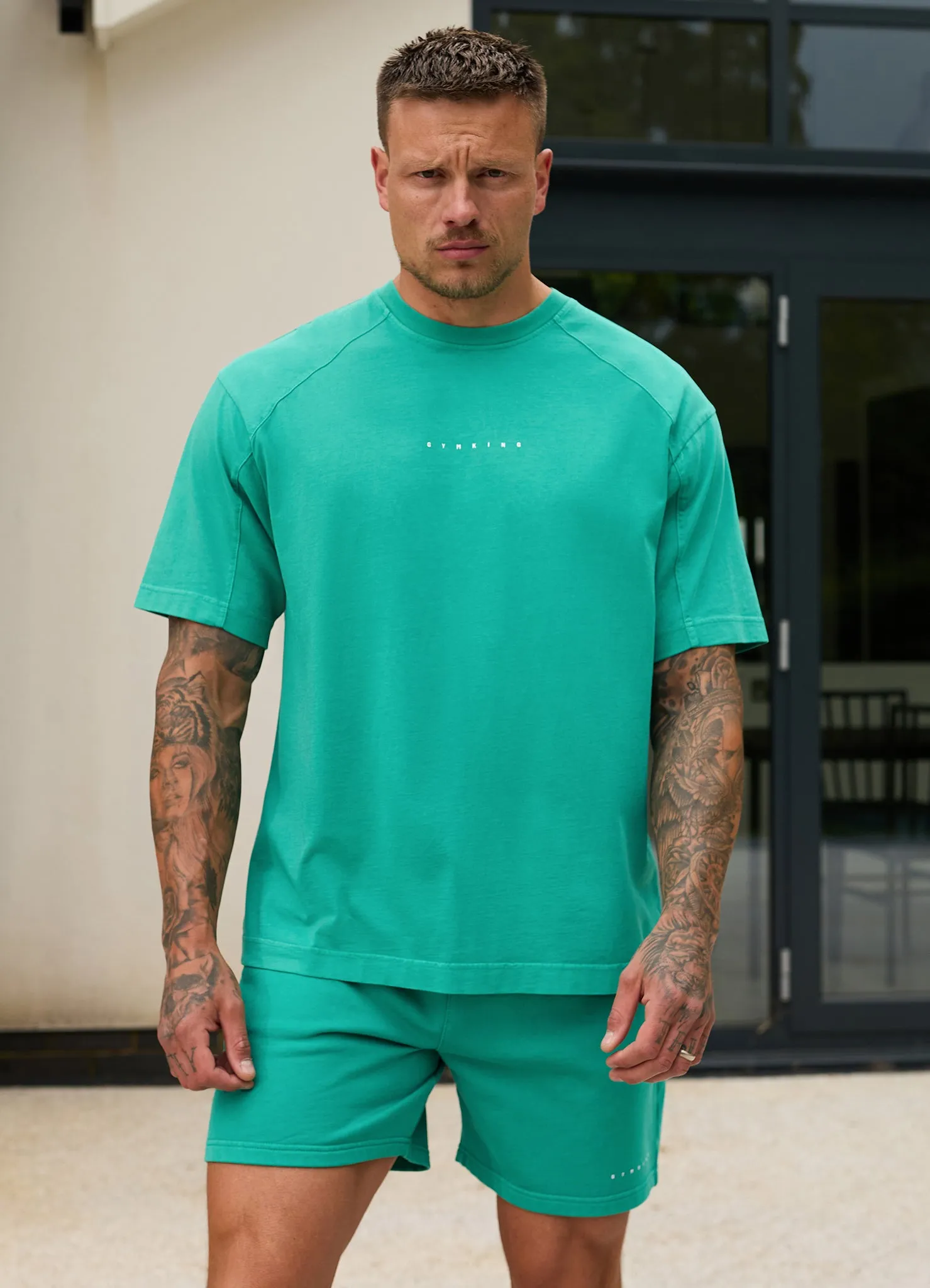 Gym King Purpose Washed Tee - Aqua Teal Active Layers