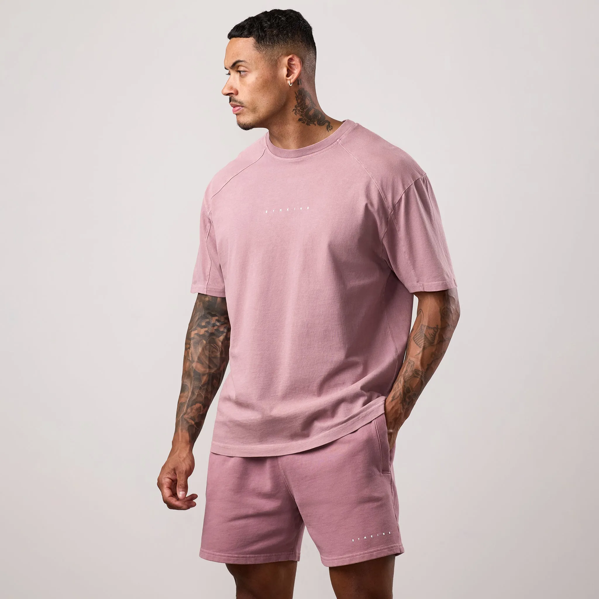 Gym King Purpose Washed Tee - Dusky Mauve Chic Fashion