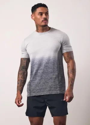Evergreen Gym King Relentless Ombre Seamless Tee - Black/Urban Grey