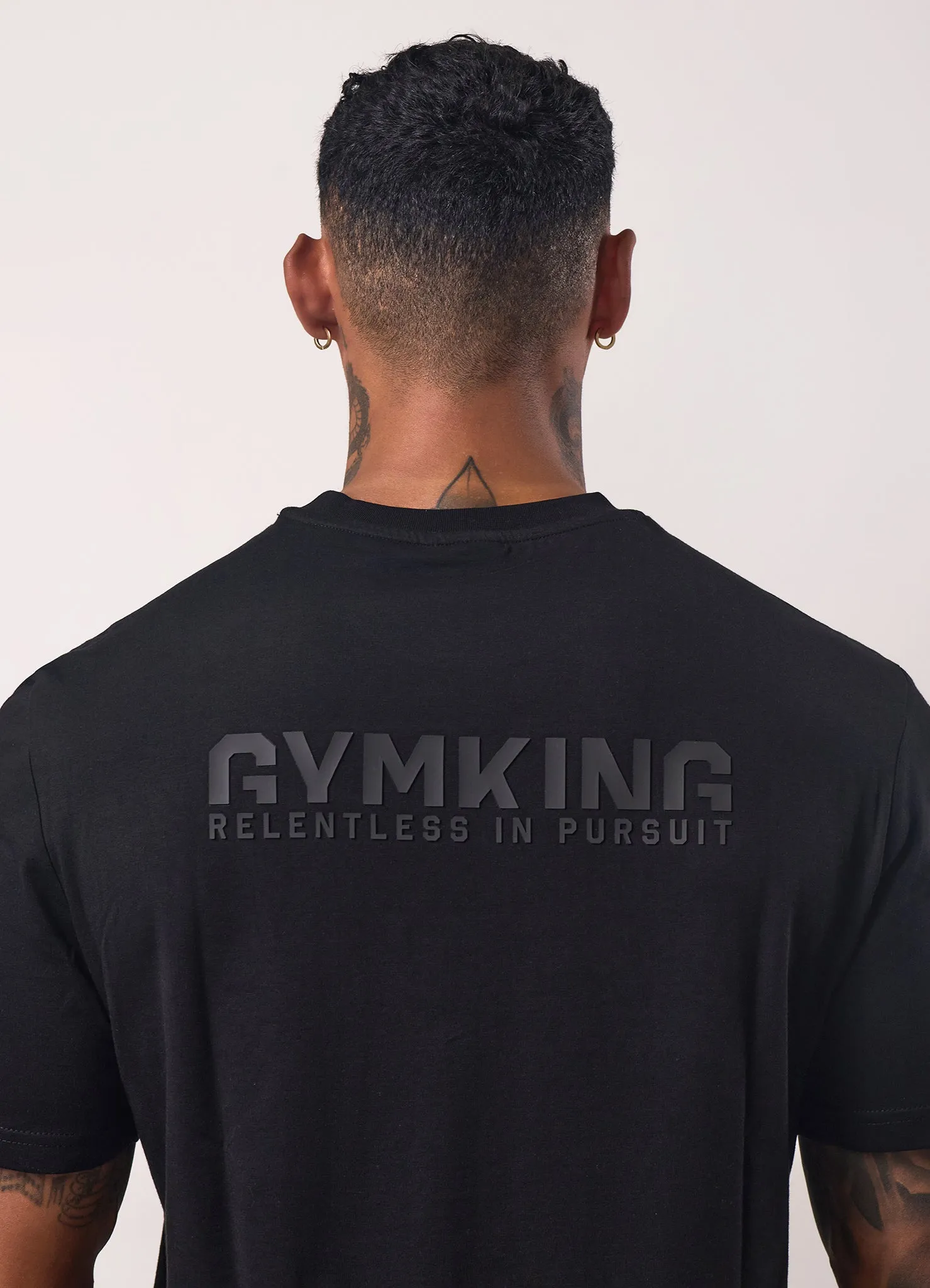 Gym King Relentless Tee - Black Performance Stretch