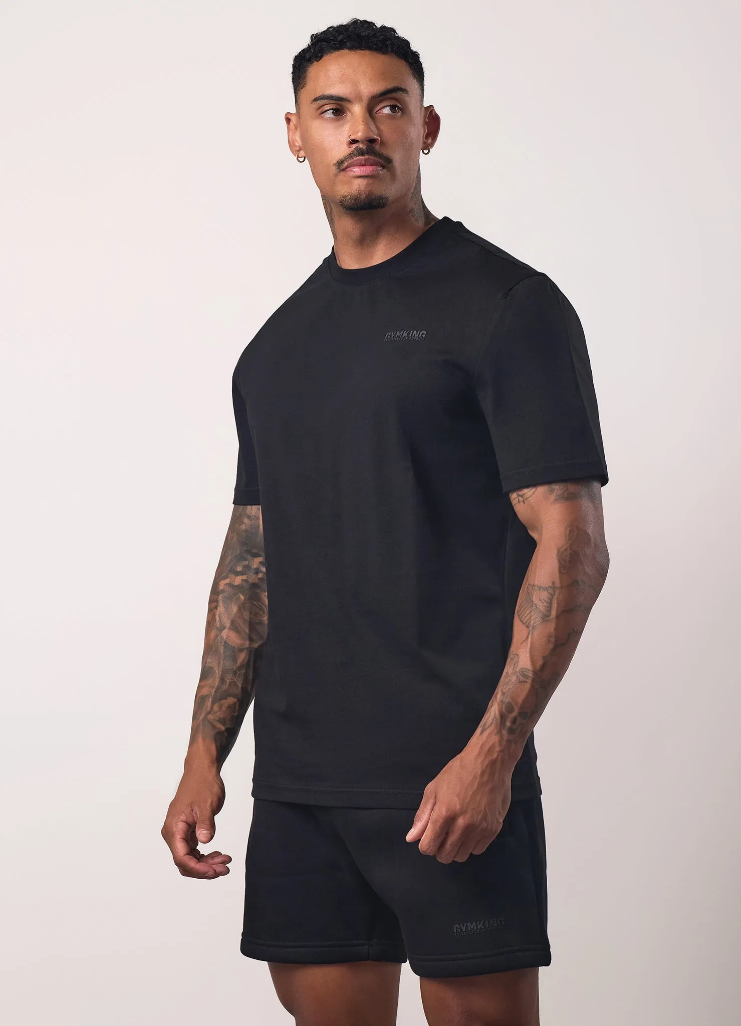 light layering Heat Transfer Printing Gym King Relentless Tee - Black