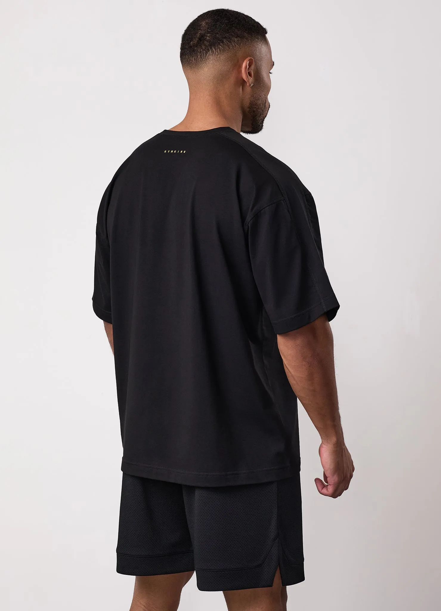 Gym King Rival Jersey Tee - Black Breathable mesh