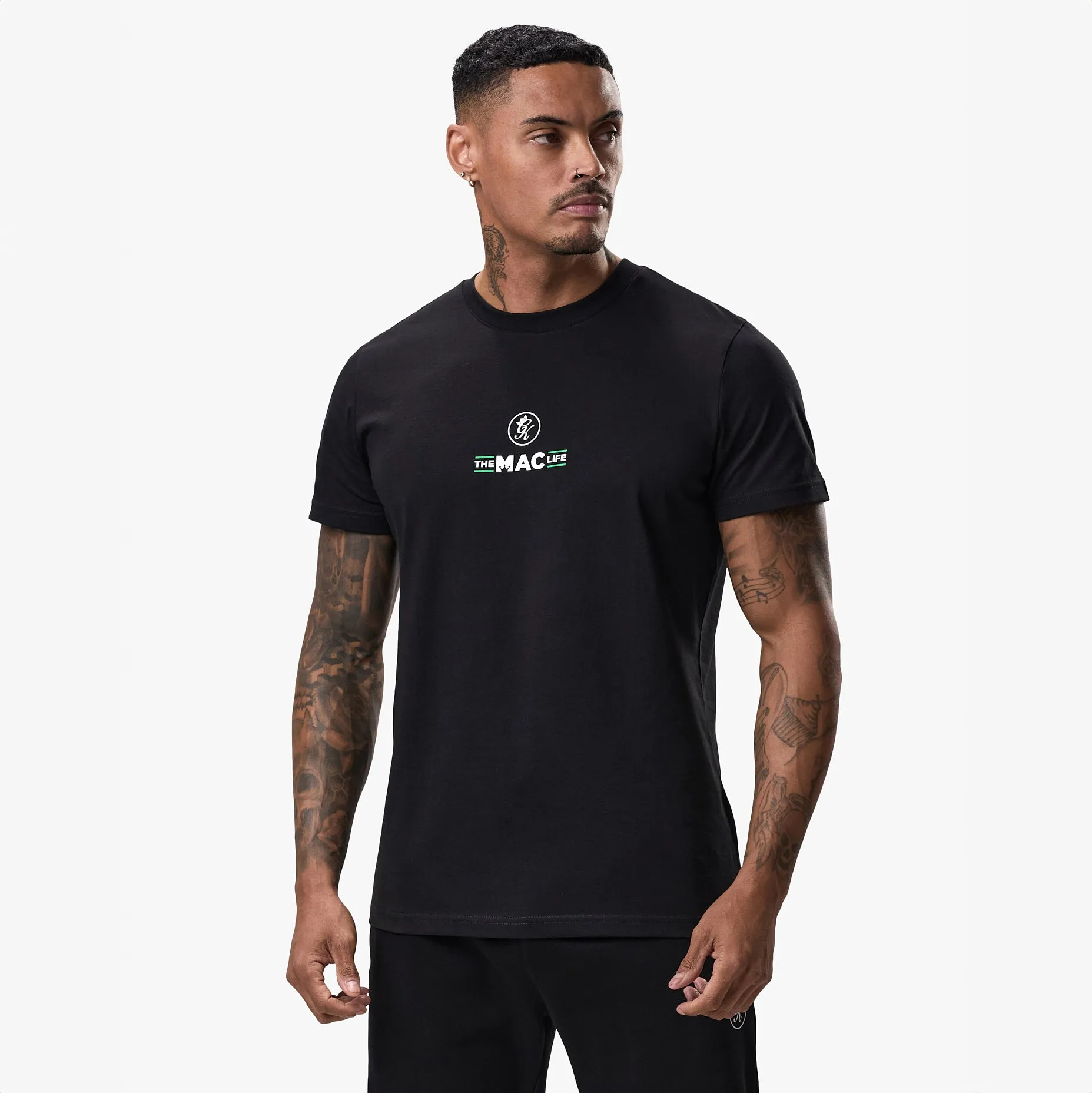 Stretch performance ColorfastFabricTech Gym King TML Jersey Regular Fit Tee - Black