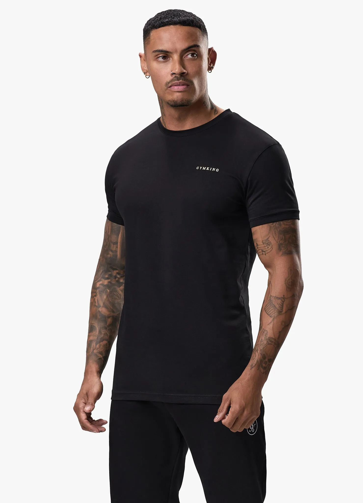 Slim Fit Wear Gym King TML Jersey Tee - Black/Gold