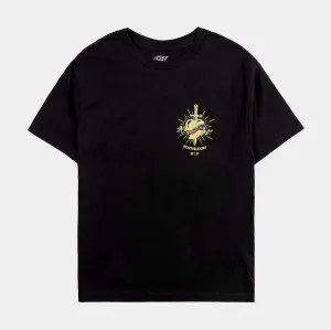 Pocket Detailing Heartbreakers Club Mens Short Sleeve Shirt (Black/Orange)