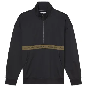 Comfy Fit product holiday wearability Calvin Klein Contrast Half Zip Sweat - Black