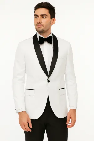 Zacchi Allen 71715 4-Way Stretch Tux Blazer - White Breathable Material Flexible Layer System