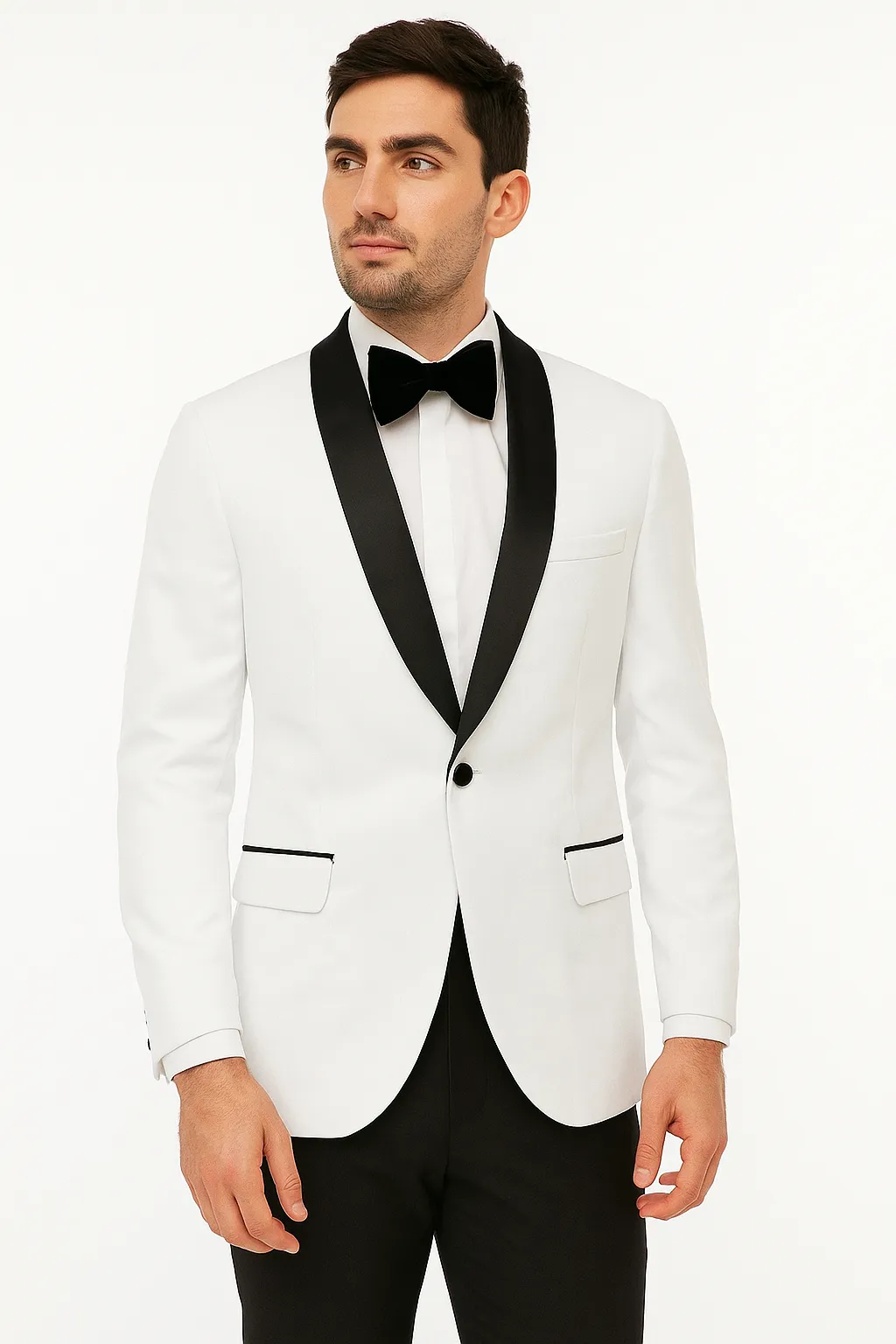High Tensile Reinforcement Zacchi Allen 71715 4-Way Stretch Tux Blazer - White