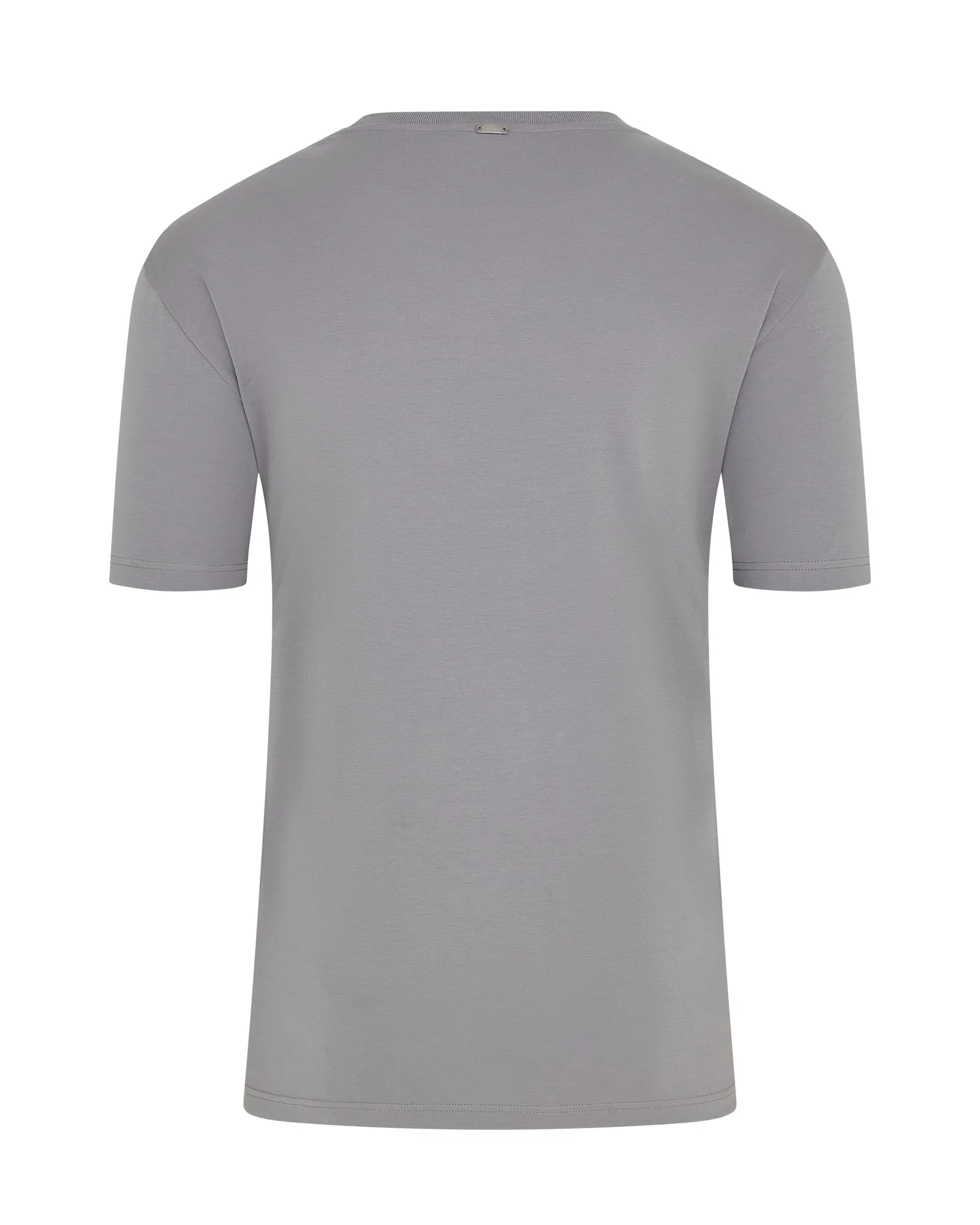 Easy Care Material Bright and Bold Herno Double Sleeve Arm Detail Short Sleeve T-shirt (Grey)