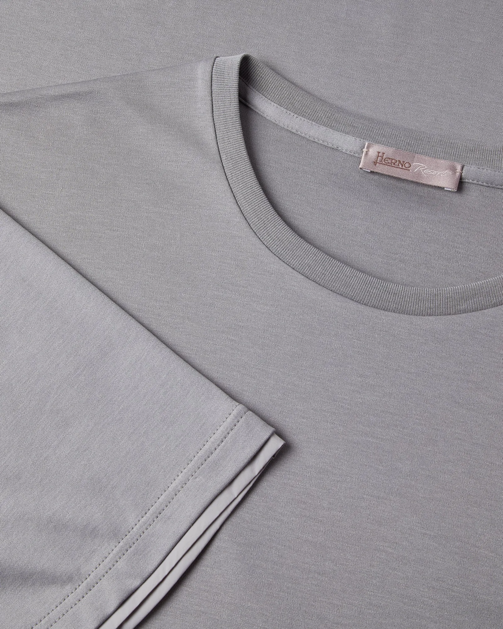 Sporty Appeal Herno Double Sleeve Arm Detail Short Sleeve T-shirt (Grey)