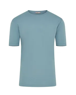 Herno Double Sleeve Arm Detail Short Sleeve T-shirt (Midnight Teal) Textured Surface
