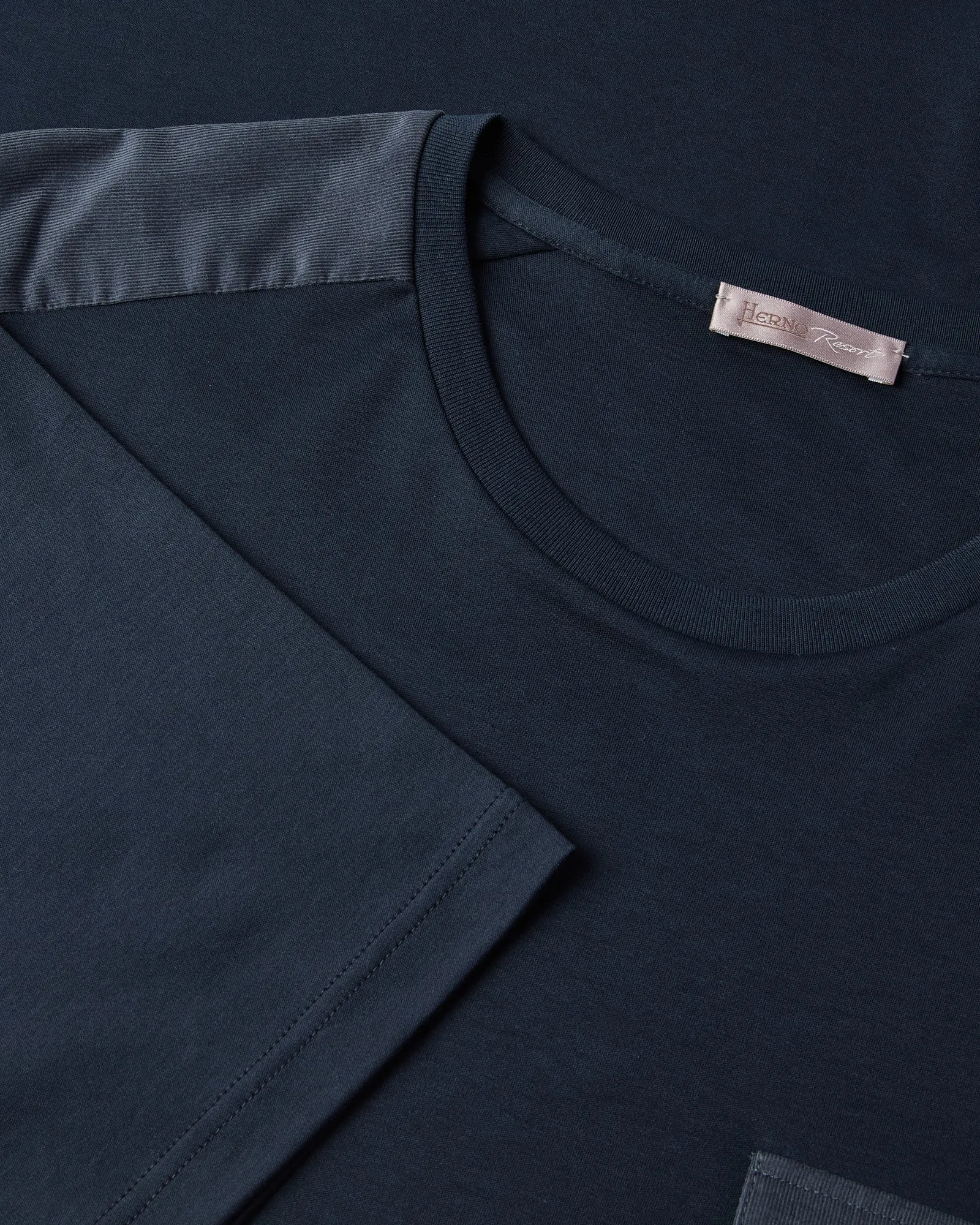 Herno Short Sleeve Button Pocket T-shirt (Blue) Fresh Look Classic Trend Look