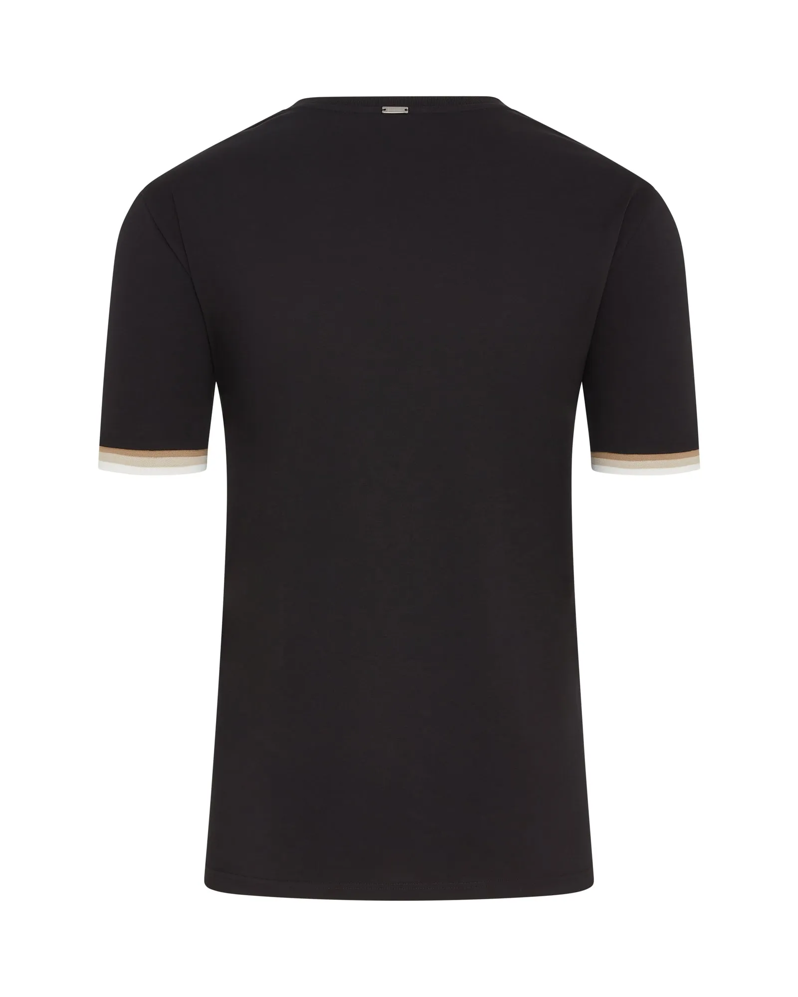 Herno Short Sleeve Tri Trim Pocket T-shirt (Black) Simple Layer