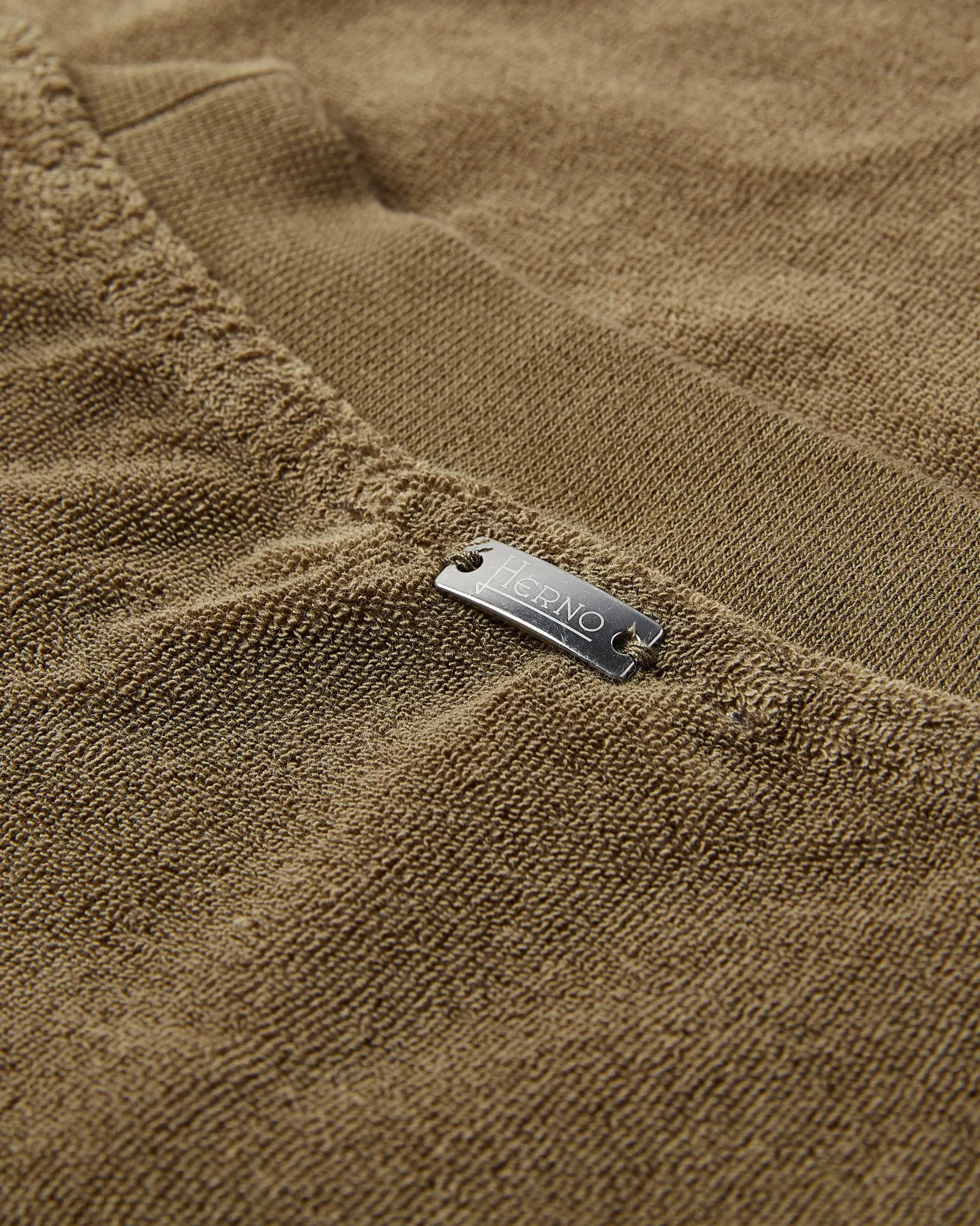 All Day Wear Herno Terry Towelling Short Sleeve Pocket T-shirt (Green)