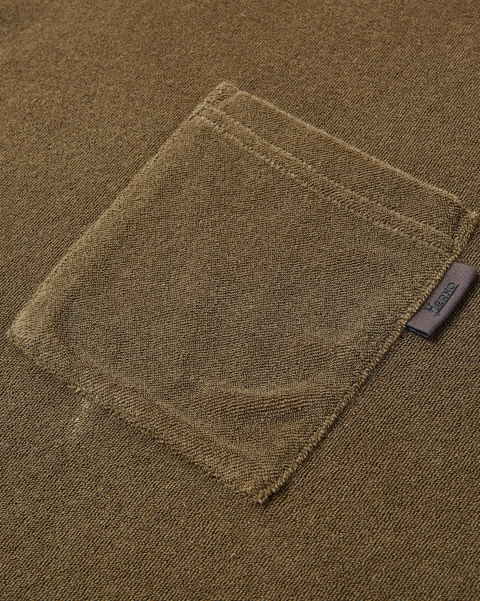 Herno Terry Towelling Short Sleeve Pocket T-shirt (Green) Breathable wear