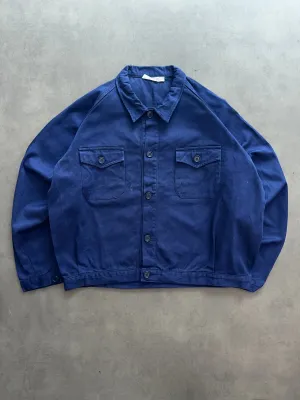 1980s Work Jacket (L) Easy Care Material Polished Finish