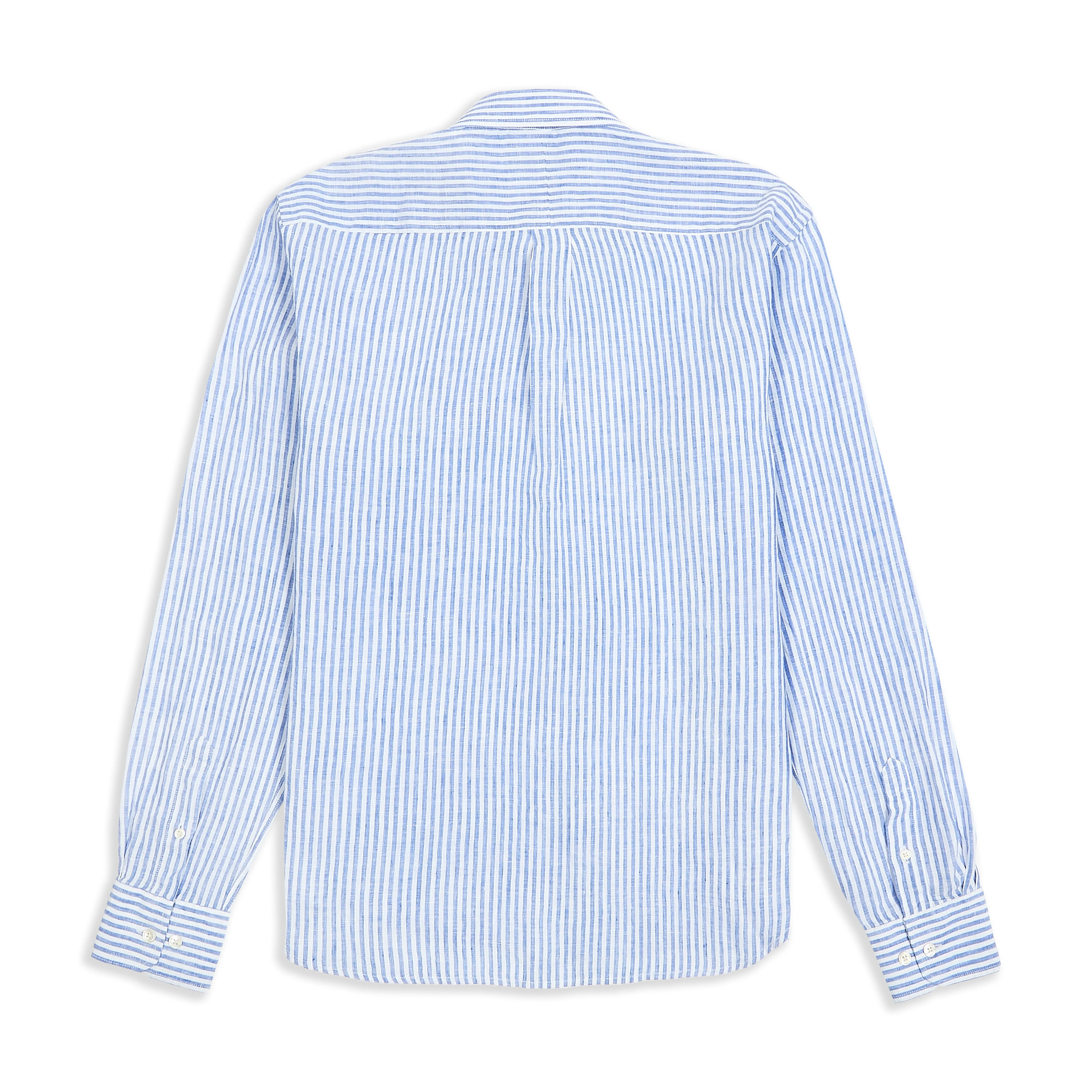 Burrows & Hare linen shirt - Blue stripe Inner Layer Coastal Vibes
