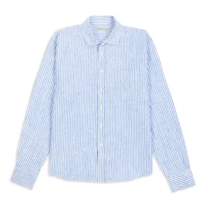 Pastel Shade Burrows & Hare linen shirt - Blue stripe