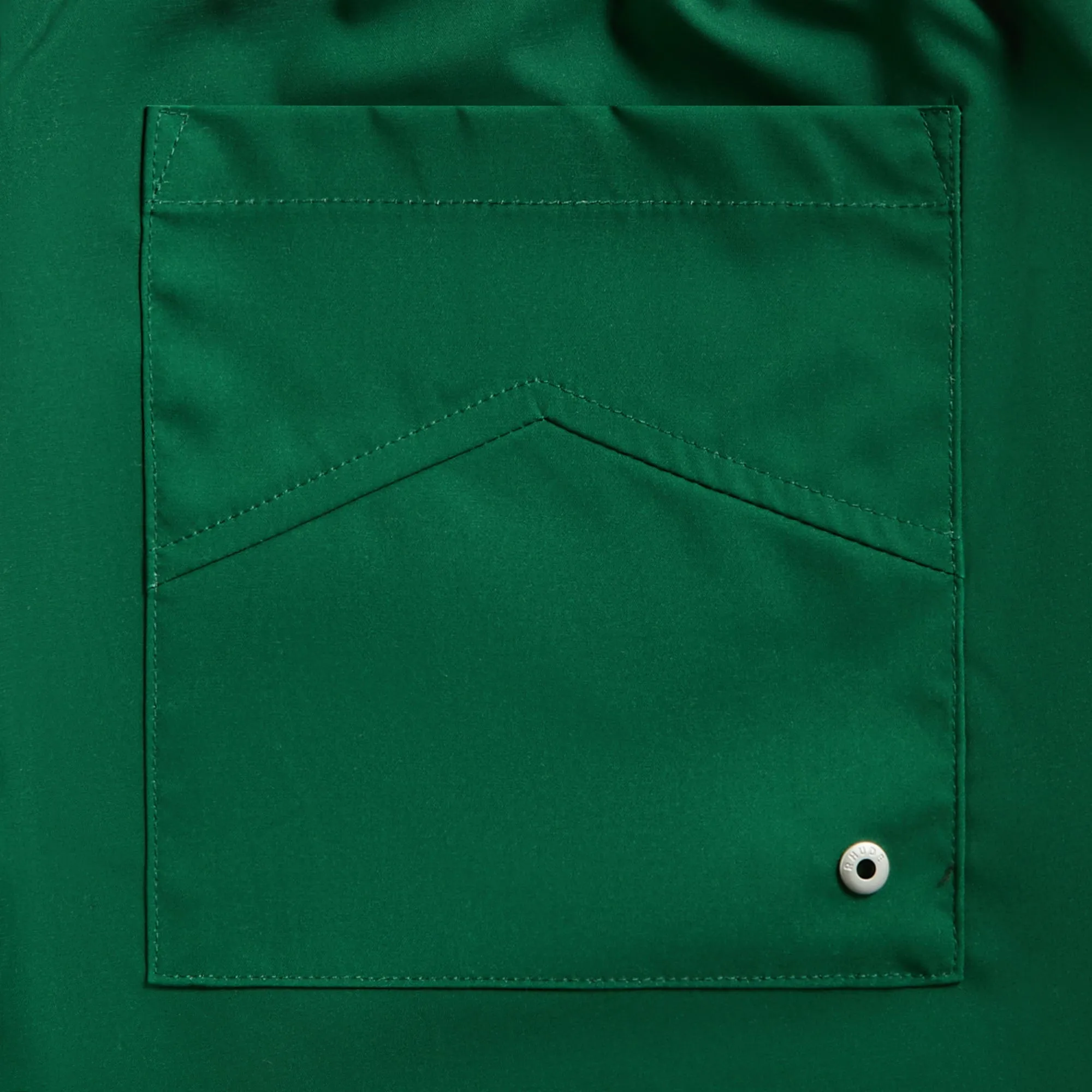 Rhude Logo Basketball Swim Short - Forest Green / Black / White Double Layered Hem Easy Breezy