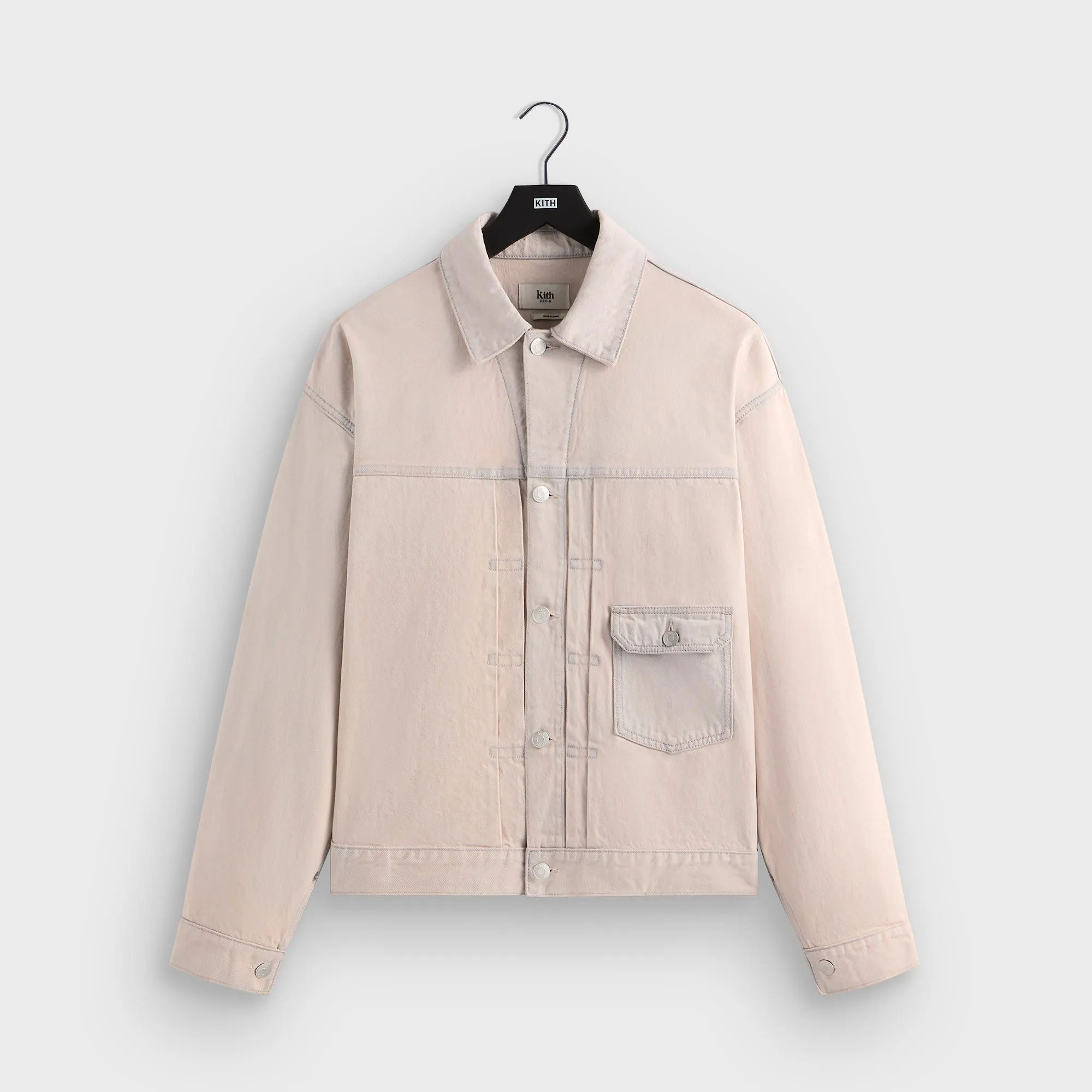 Magnetic Closure Kith Alonzo Denim Jacket - Washed Pastel