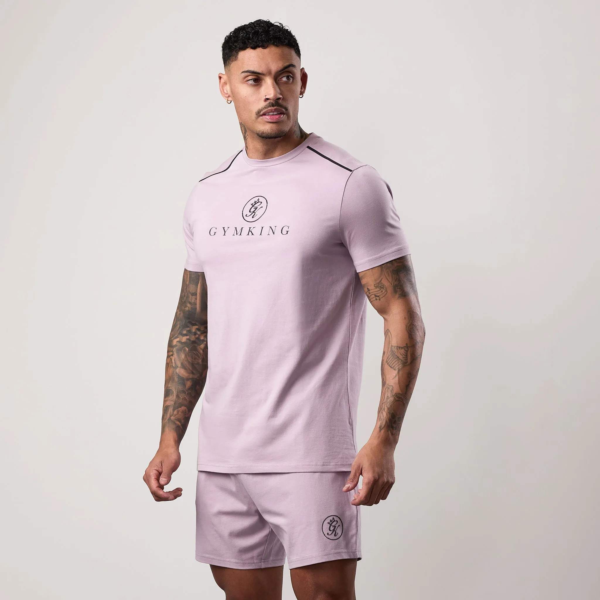 Gym King Pro Logo V2 Jersey Tee - Lilac Smoke Daily Comfort