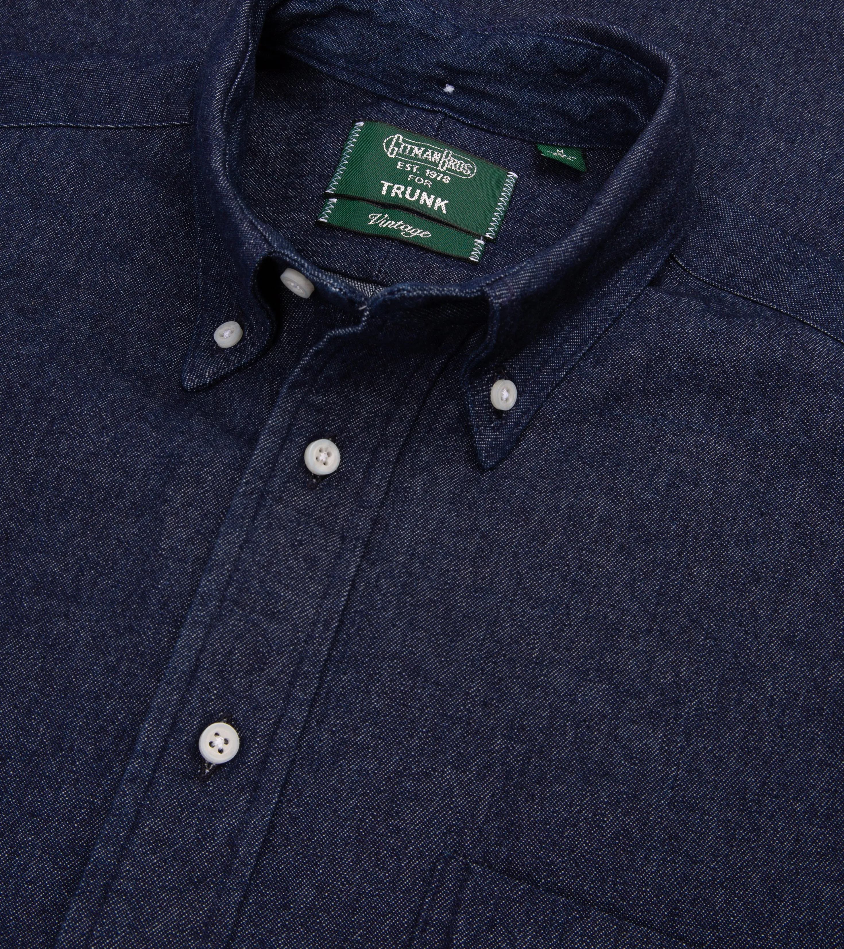 Perfect Fit Gitman Vintage Denim Shirt: Dark Blue