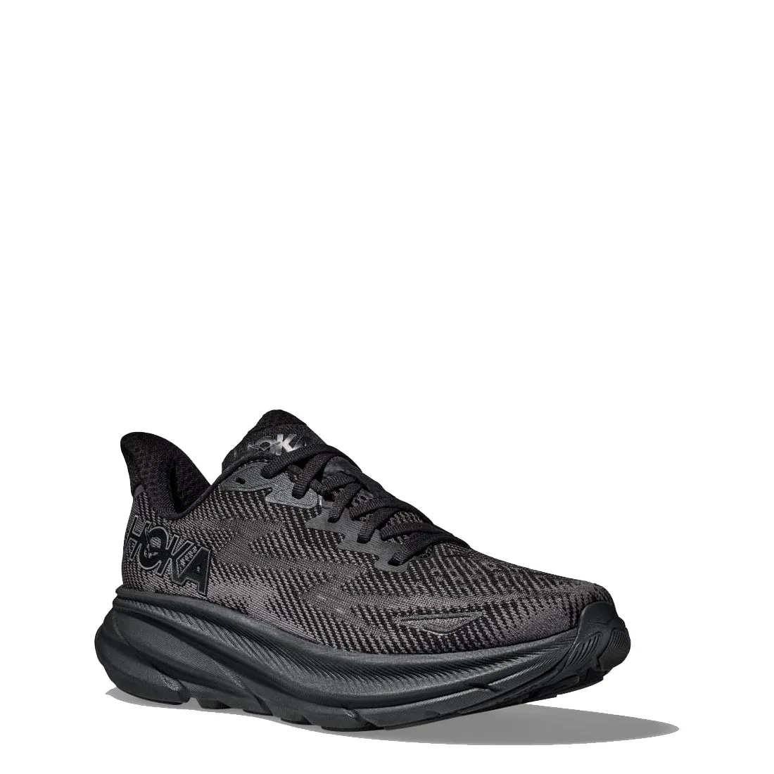 Velvet Rich Lightweight EVA Material Hoka Clifton 9 Trainers Black / Black